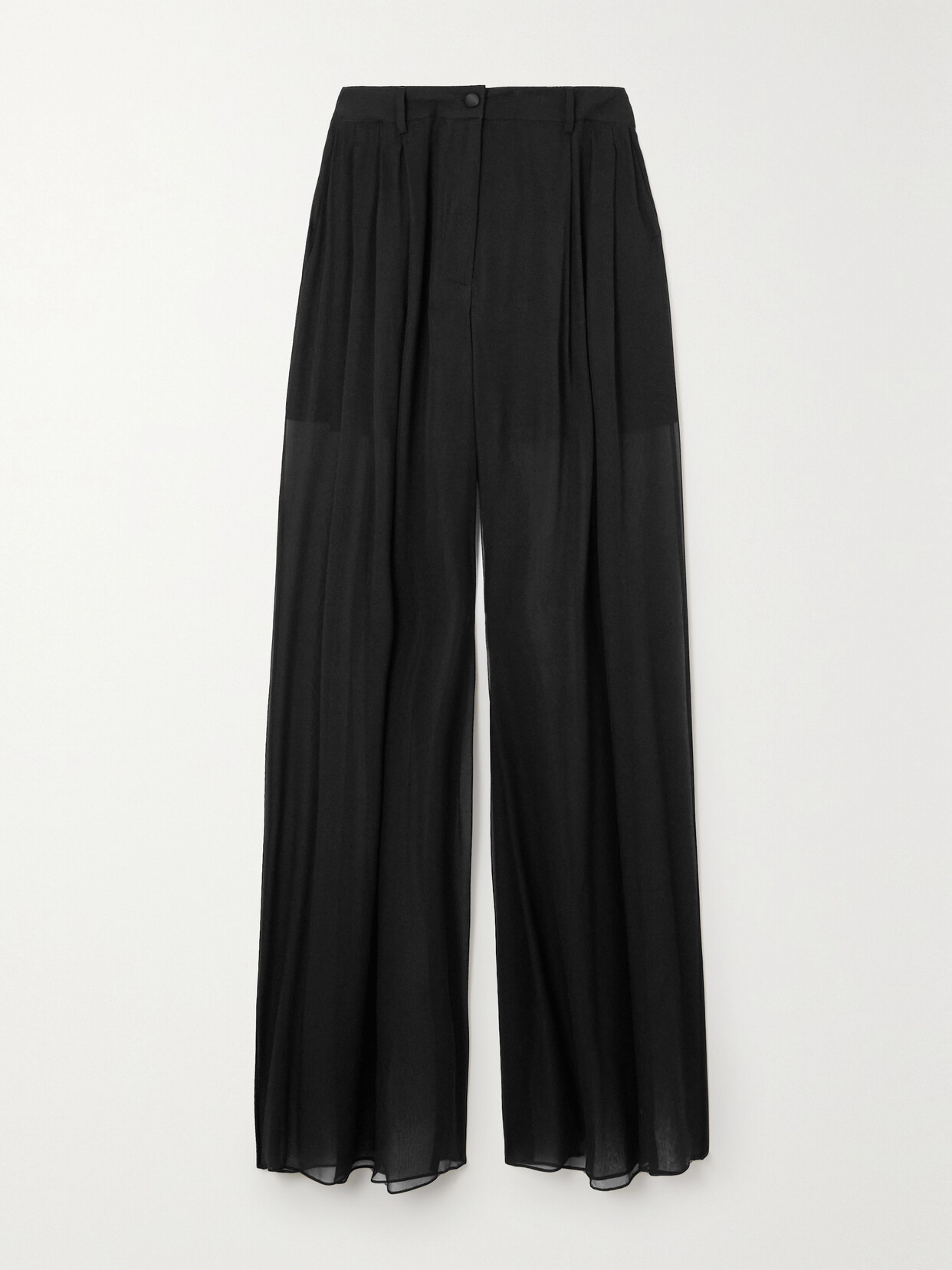 Dolce & Gabbana Silk-chiffon Wide-leg Trousers In Black