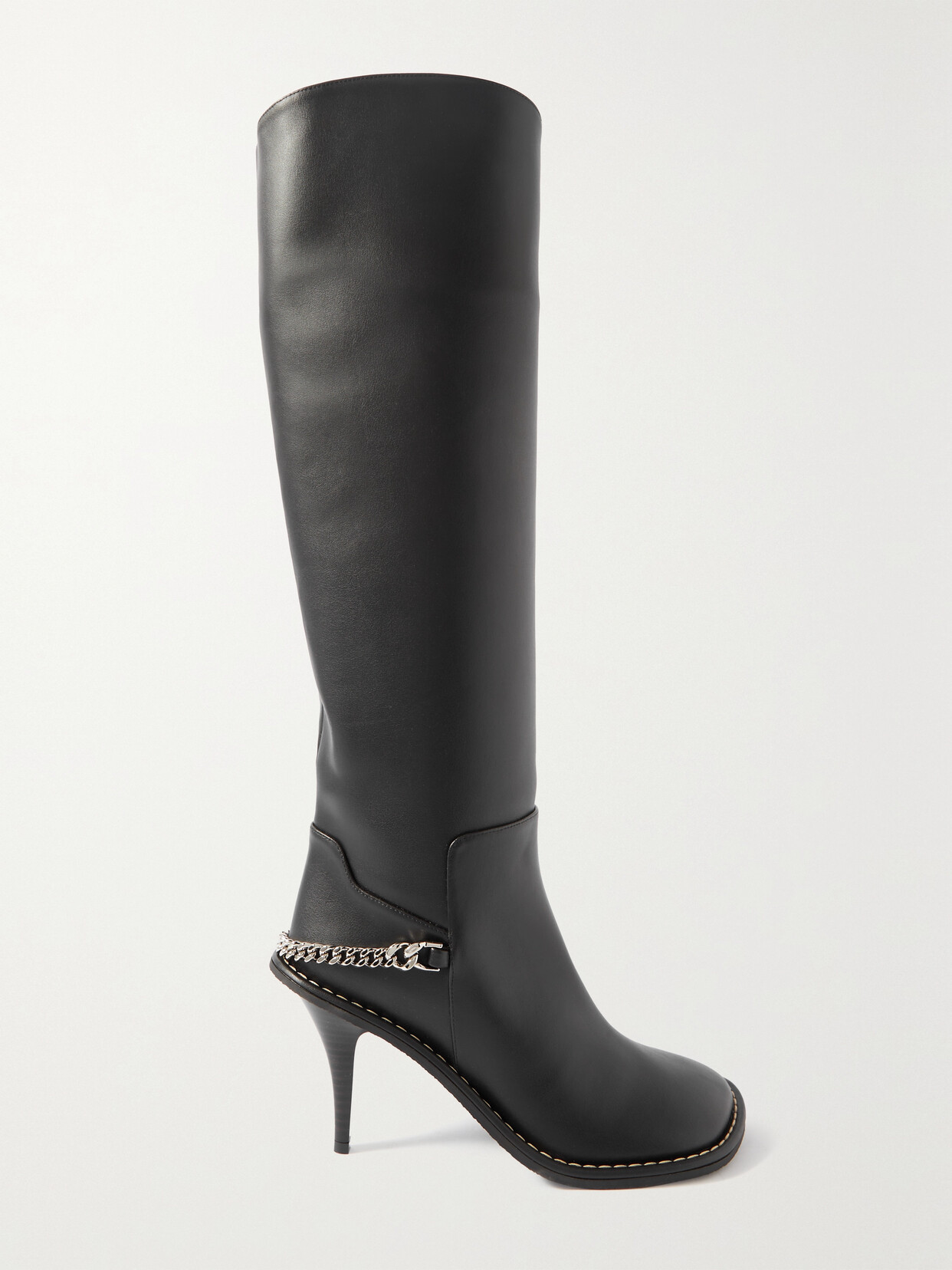 Shop Stella Mccartney + Net Sustain Ryder Vegetarian Leather Knee Boots In Black