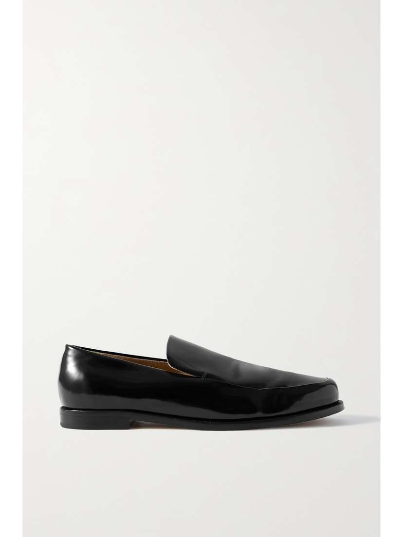 Khaite Alessio Glossed-leather Loafers