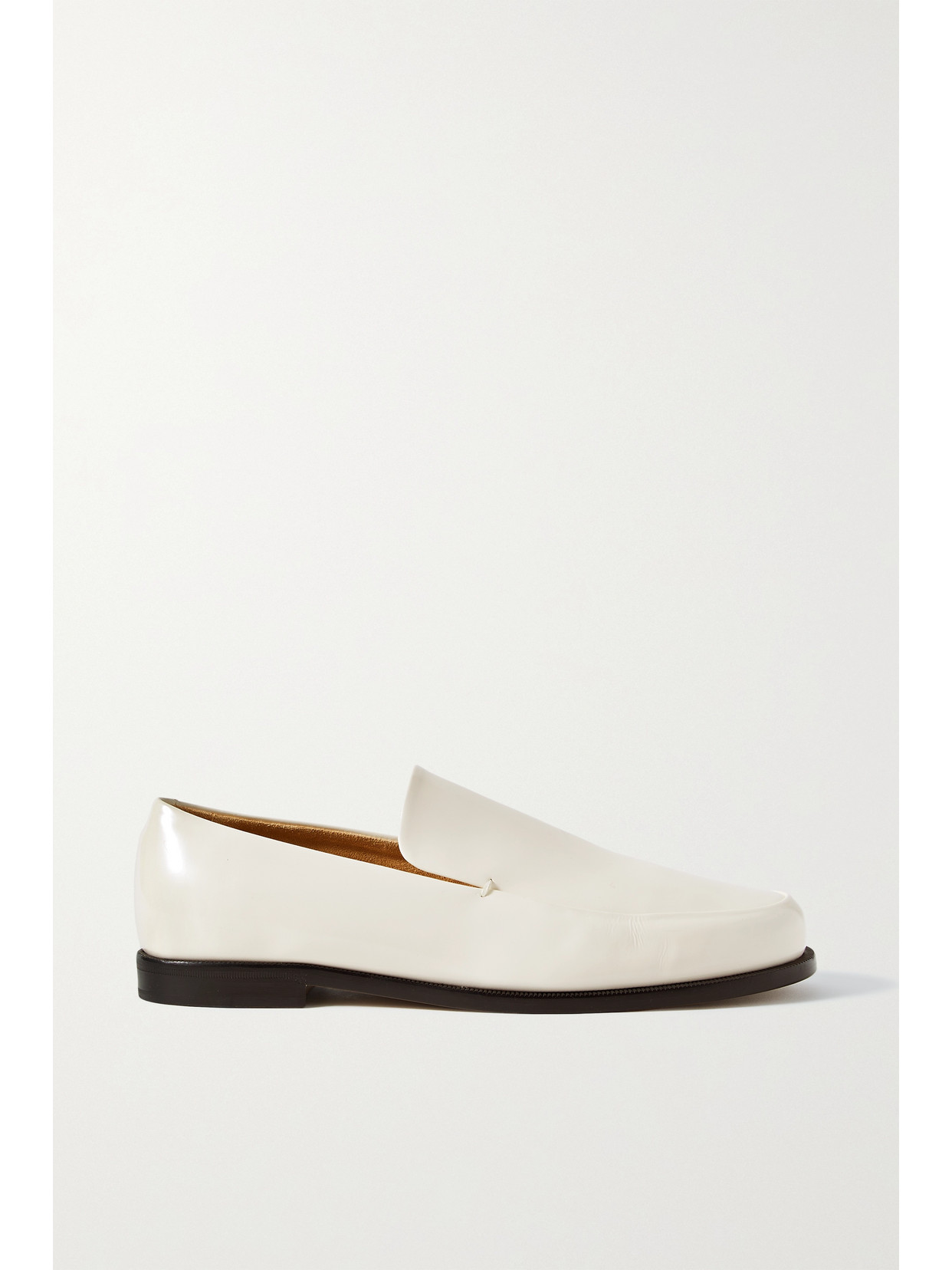 Khaite - Alessio Glossed-leather Loafers - Off-white