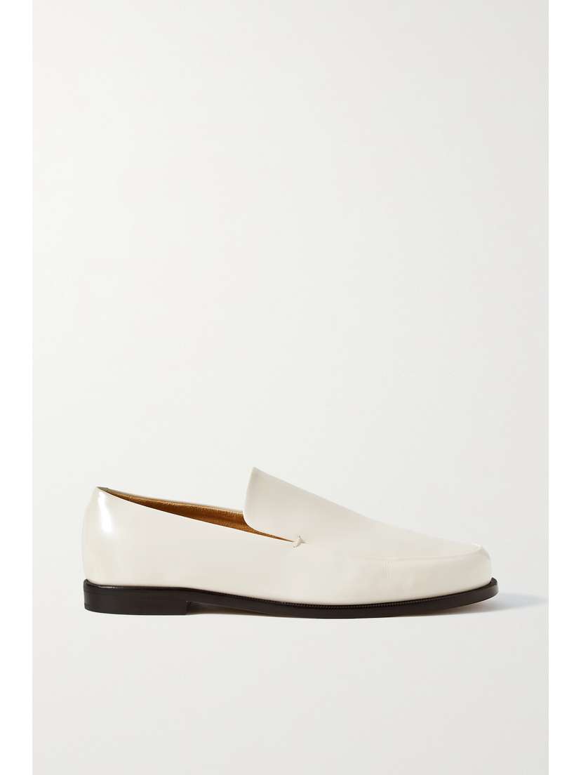 Khaite — Alessio glossed-leather loafers