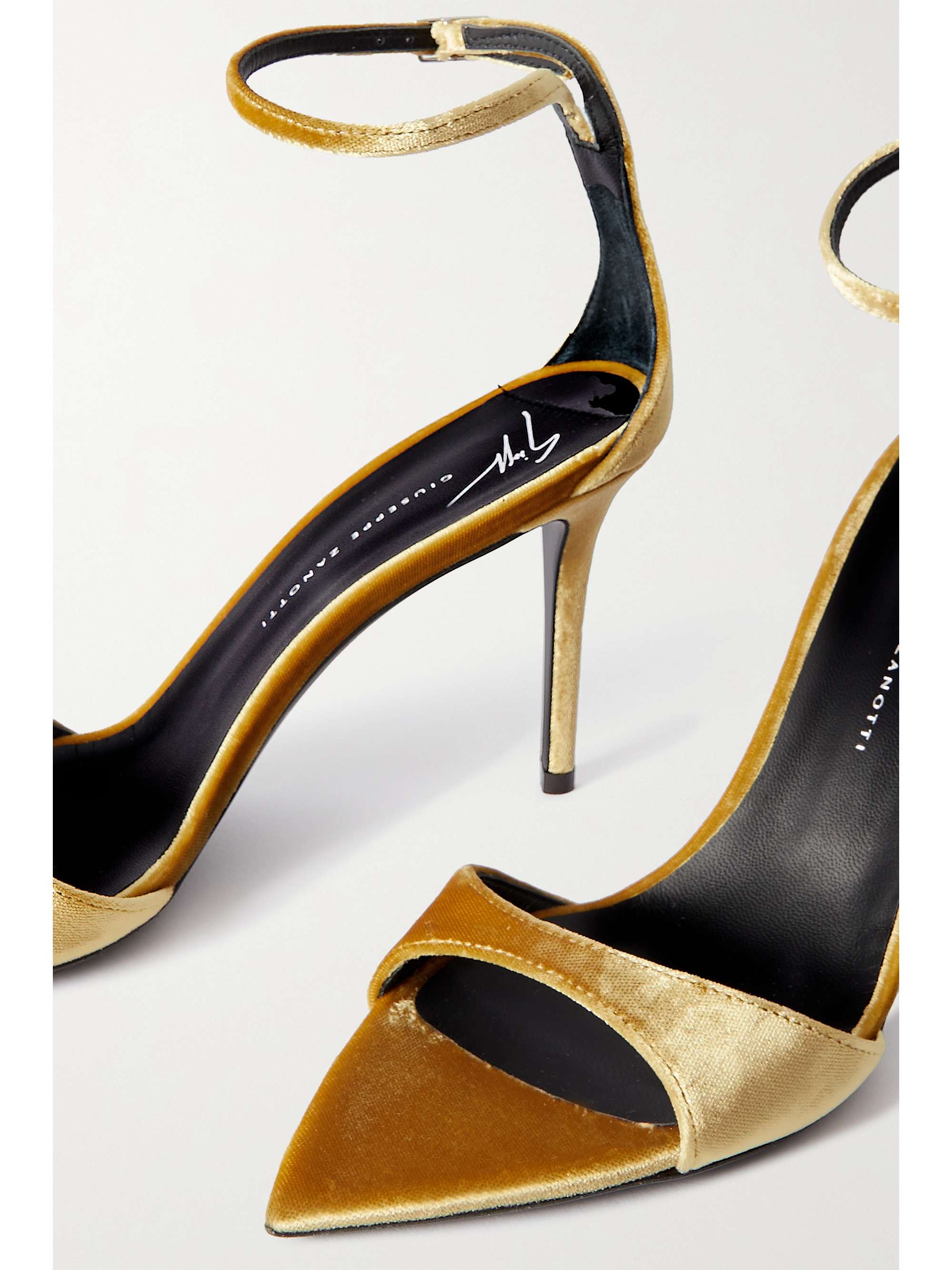Giuseppe zanotti black and gold heels sale