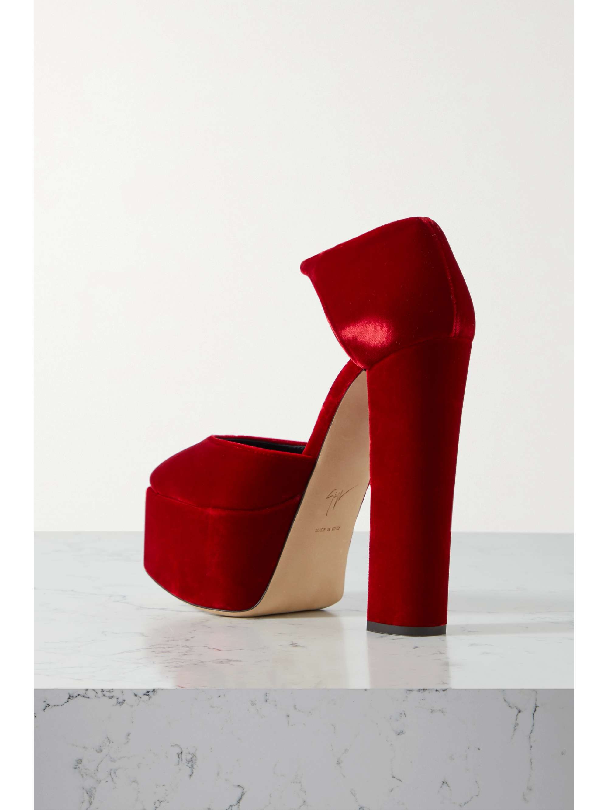 GIUSEPPE ZANOTTI Velvet platform pumps