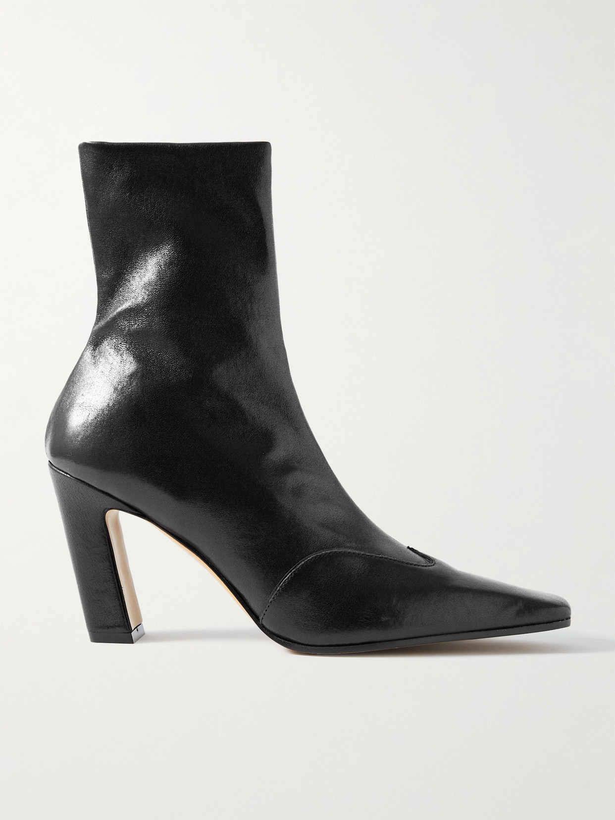 Shop Khaite Nevada Leather Ankle Boots In Black