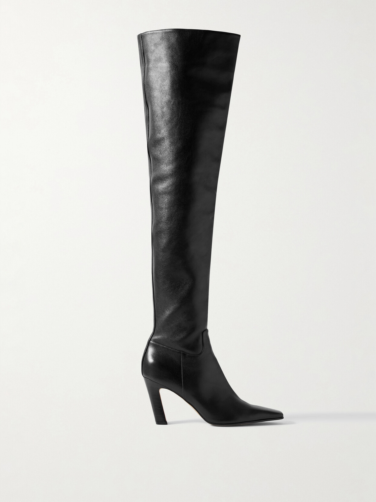 Shop Khaite Marfa Leather Over-the-knee Boots In Black