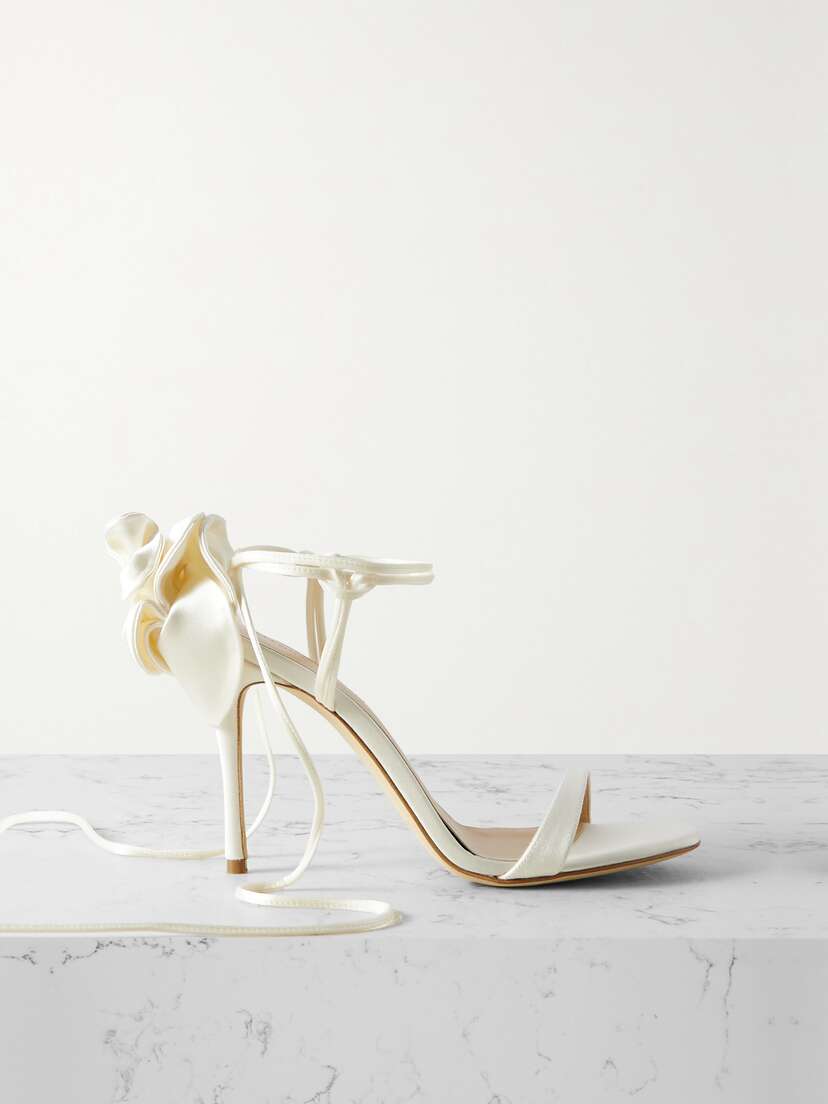 Magda Butrym Appliquéd Satin Sandals