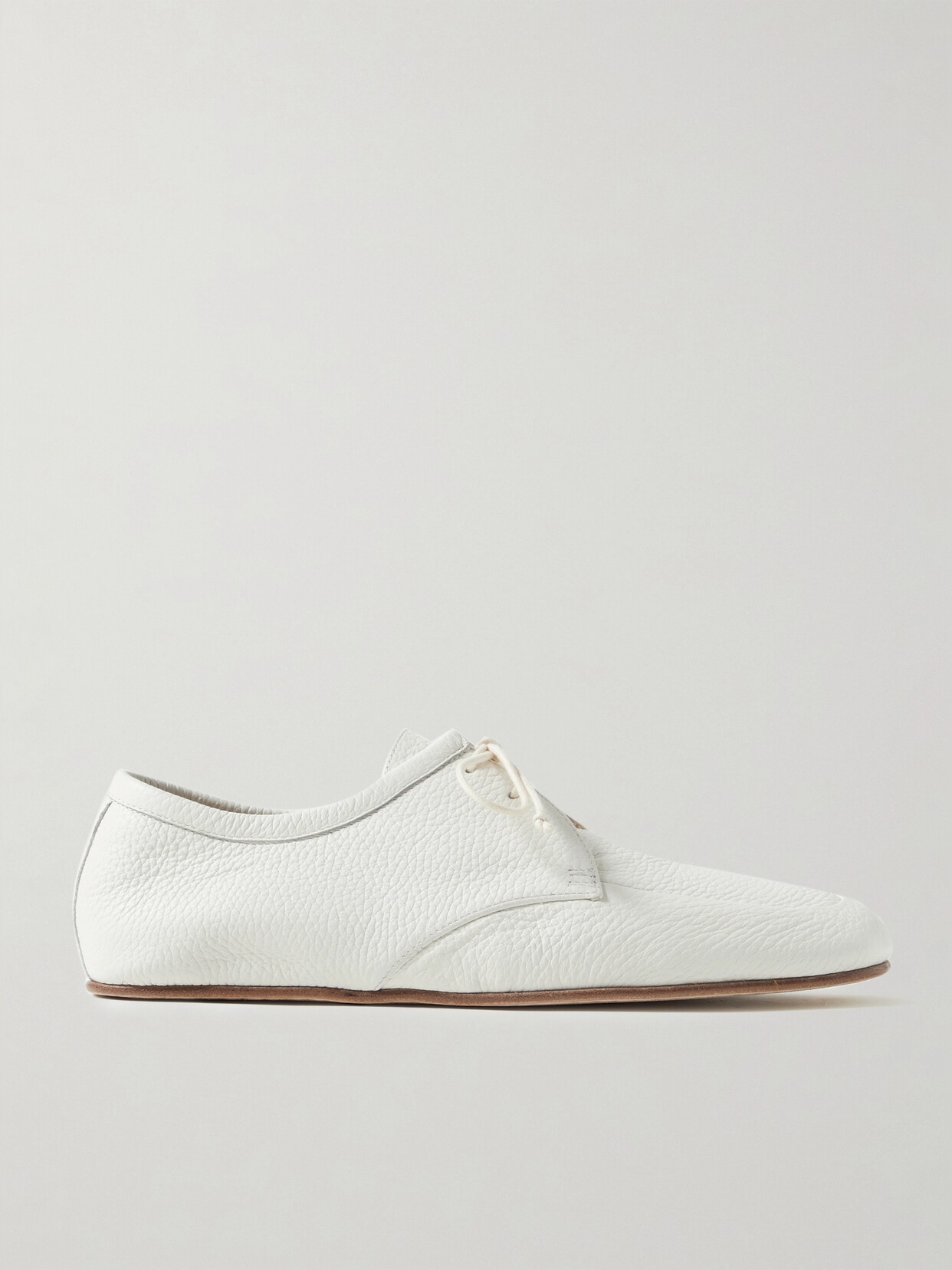 Gabriela Hearst Luca Textured-leather Flats - Off-white