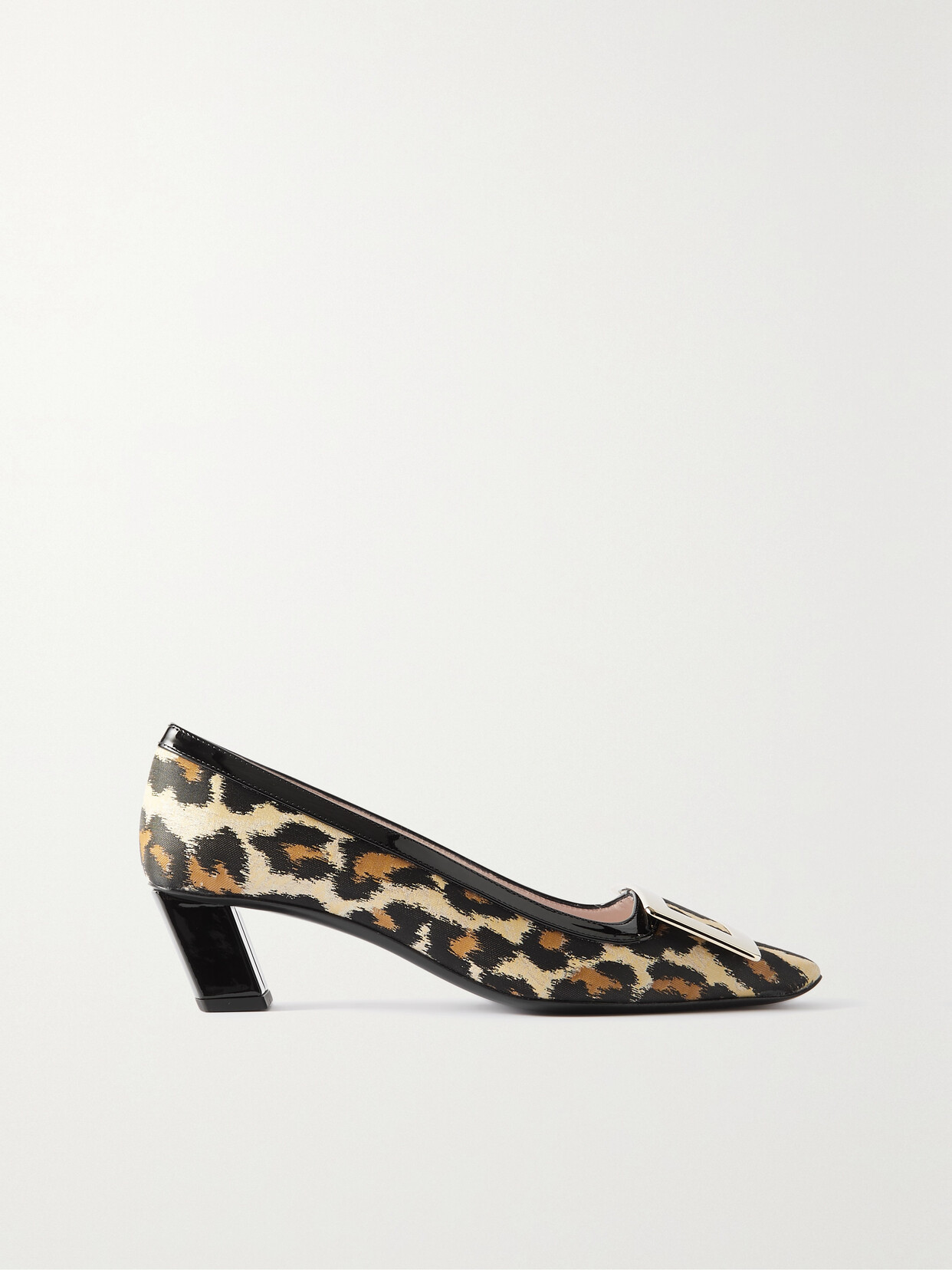 Roger Vivier Belle Vivier Patent Leather-trimmed Leopard-print Pumps In Animal Print