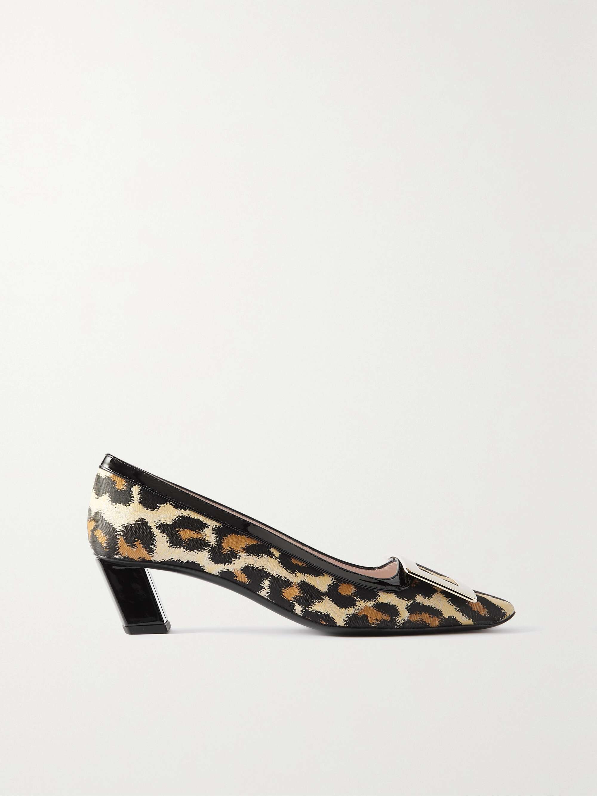 ROGER VIVIER Belle Vivier patent leather-trimmed leopard-print pumps ...