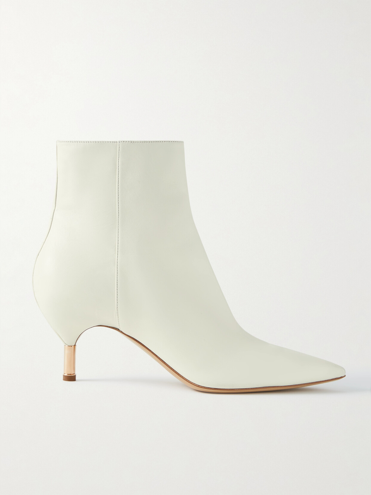 Gabriela Hearst Valeria Leather Ankle Boots In Off-white