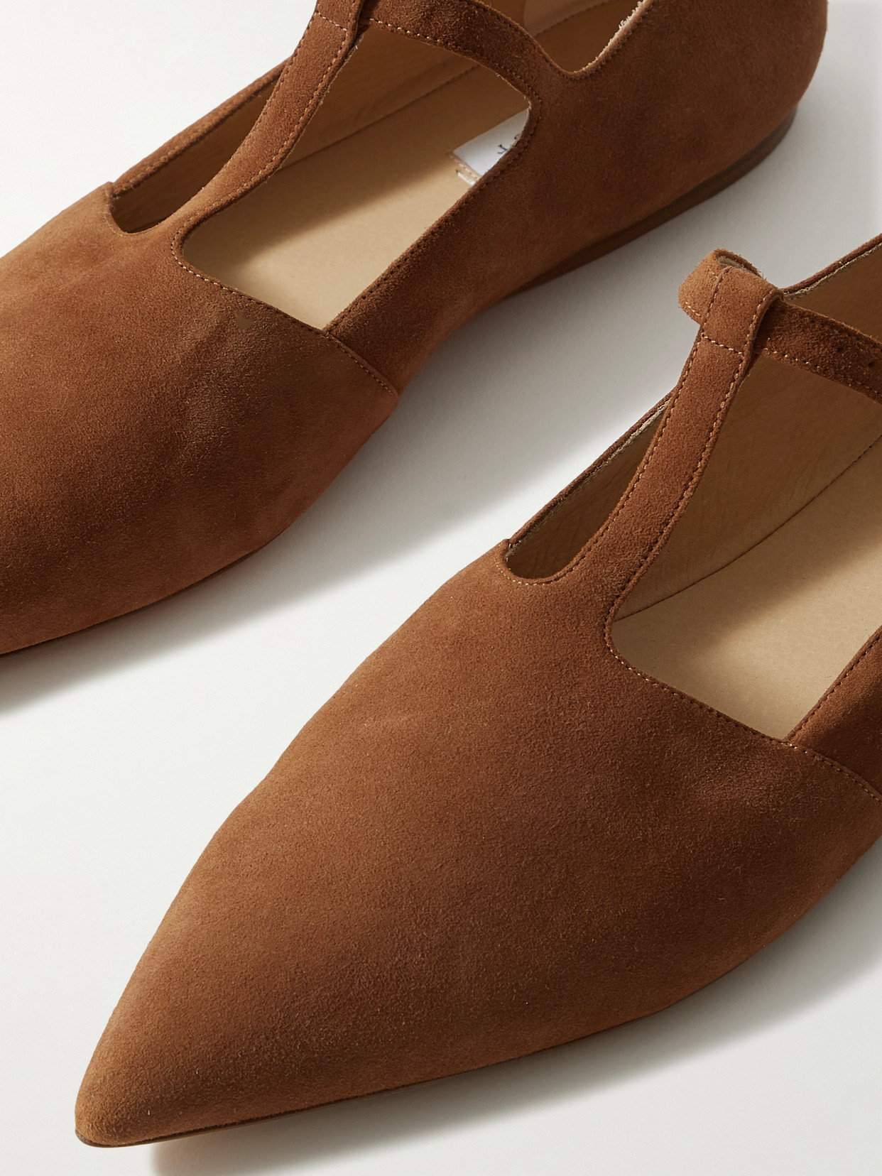 Lola Ballerina Suede Mary Jane Point-Toe Flats
