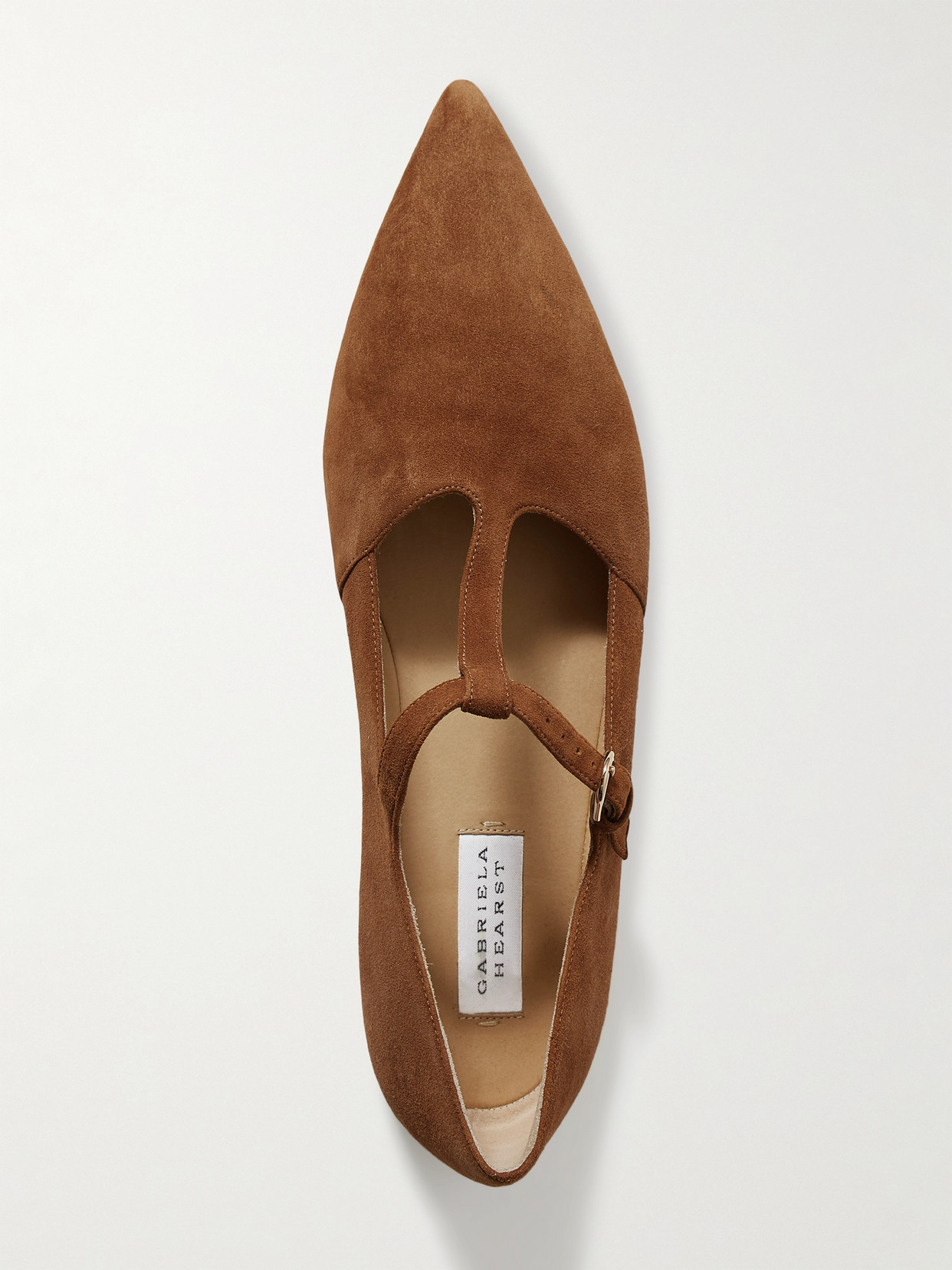 Lola Ballerina Suede Mary Jane Point-Toe Flats