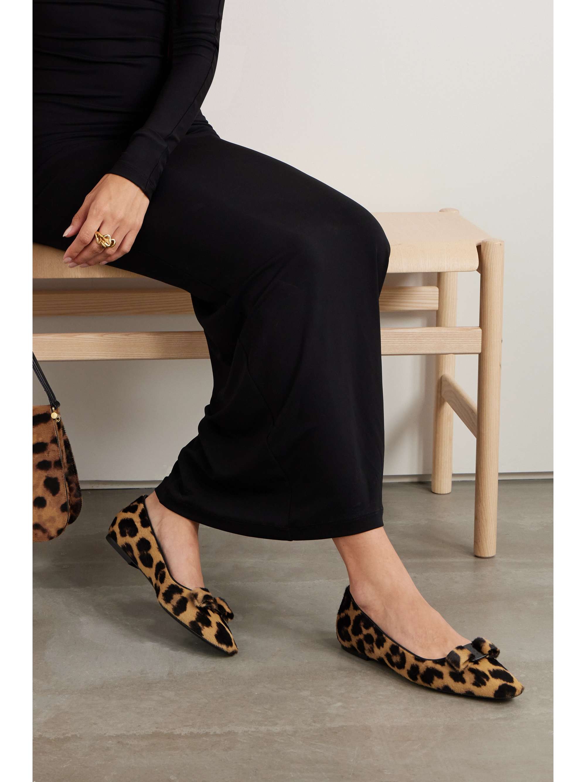 FERRAGAMO Siwar leopard-print calf hair flats