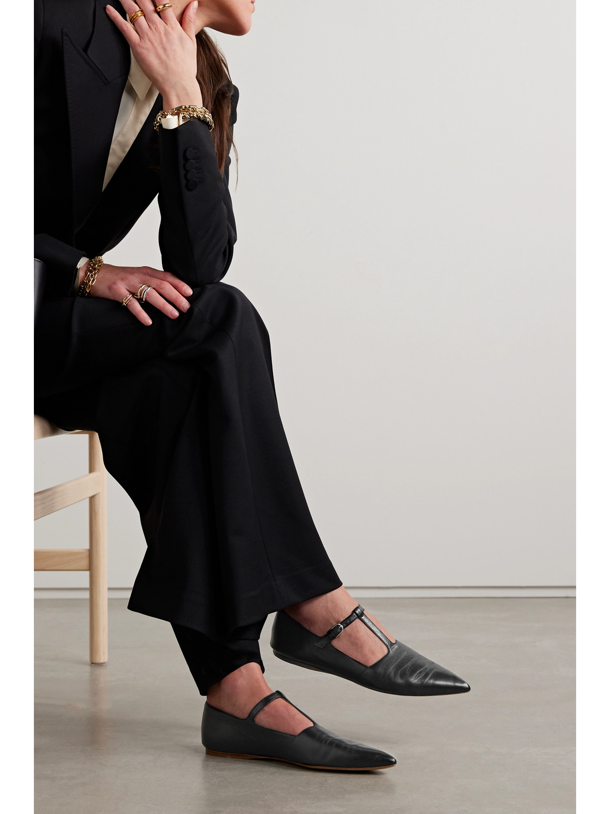 Gabriela Hearst 5mm Lola Leather Ballerina Flat In Black