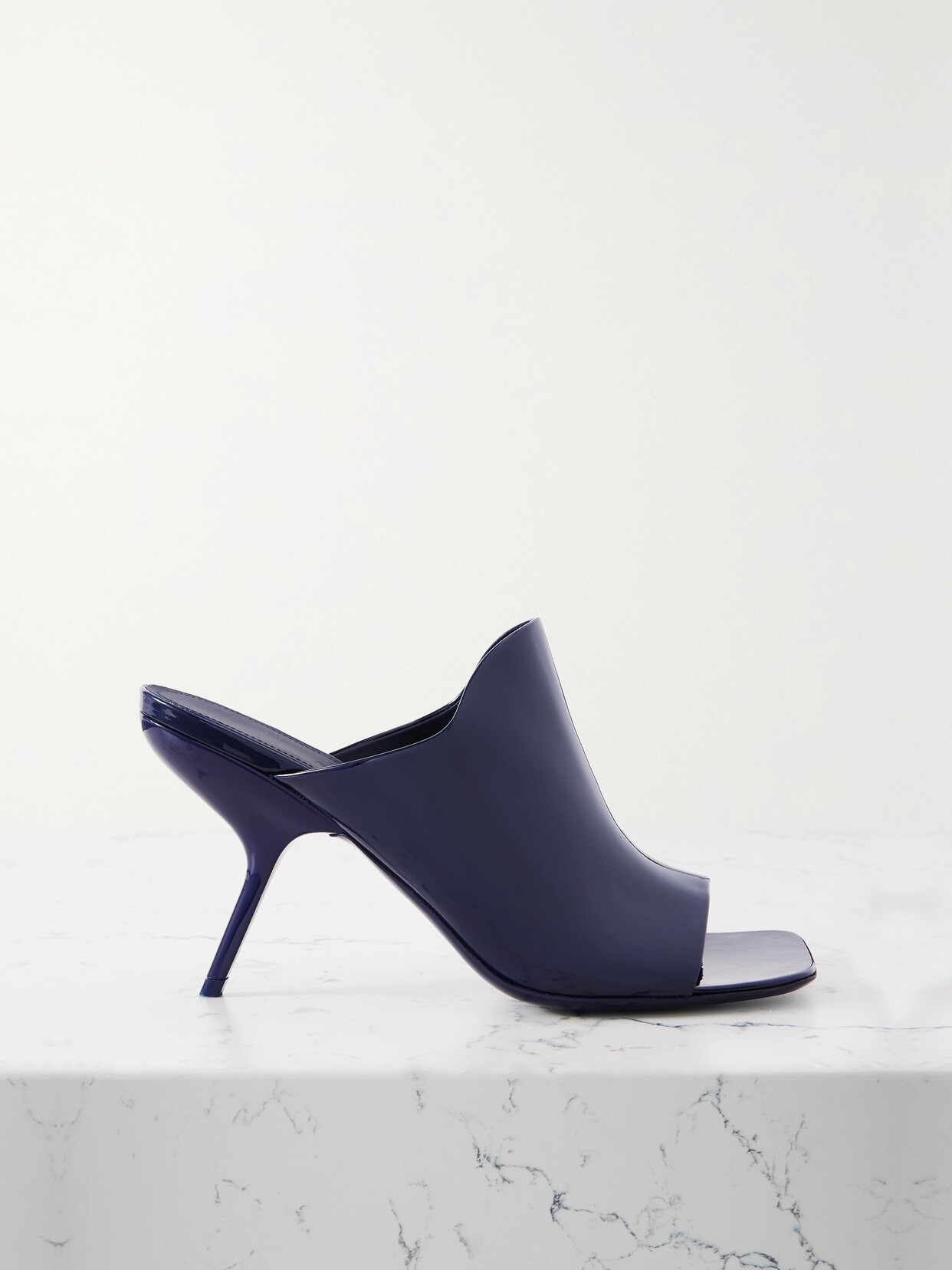 Shop Ferragamo Era Patent-leather Mules In Blue