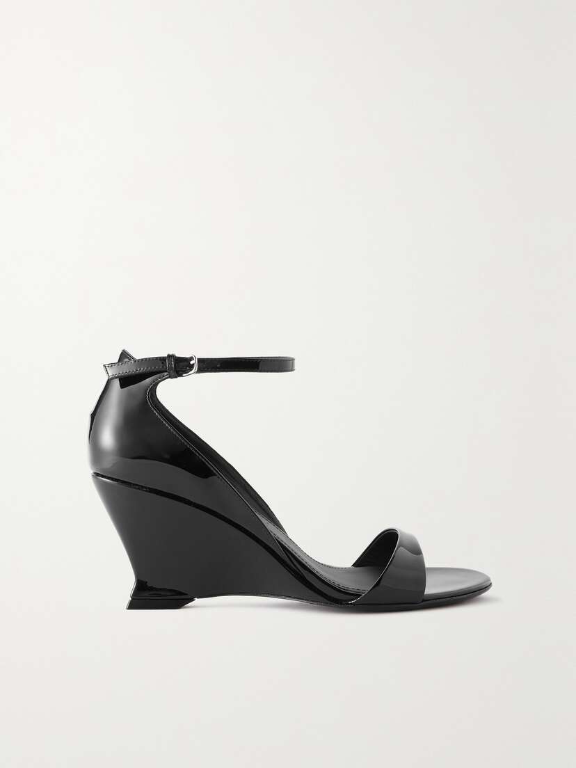 Ferragamo Vidette Patent-leather Wedge Sandals