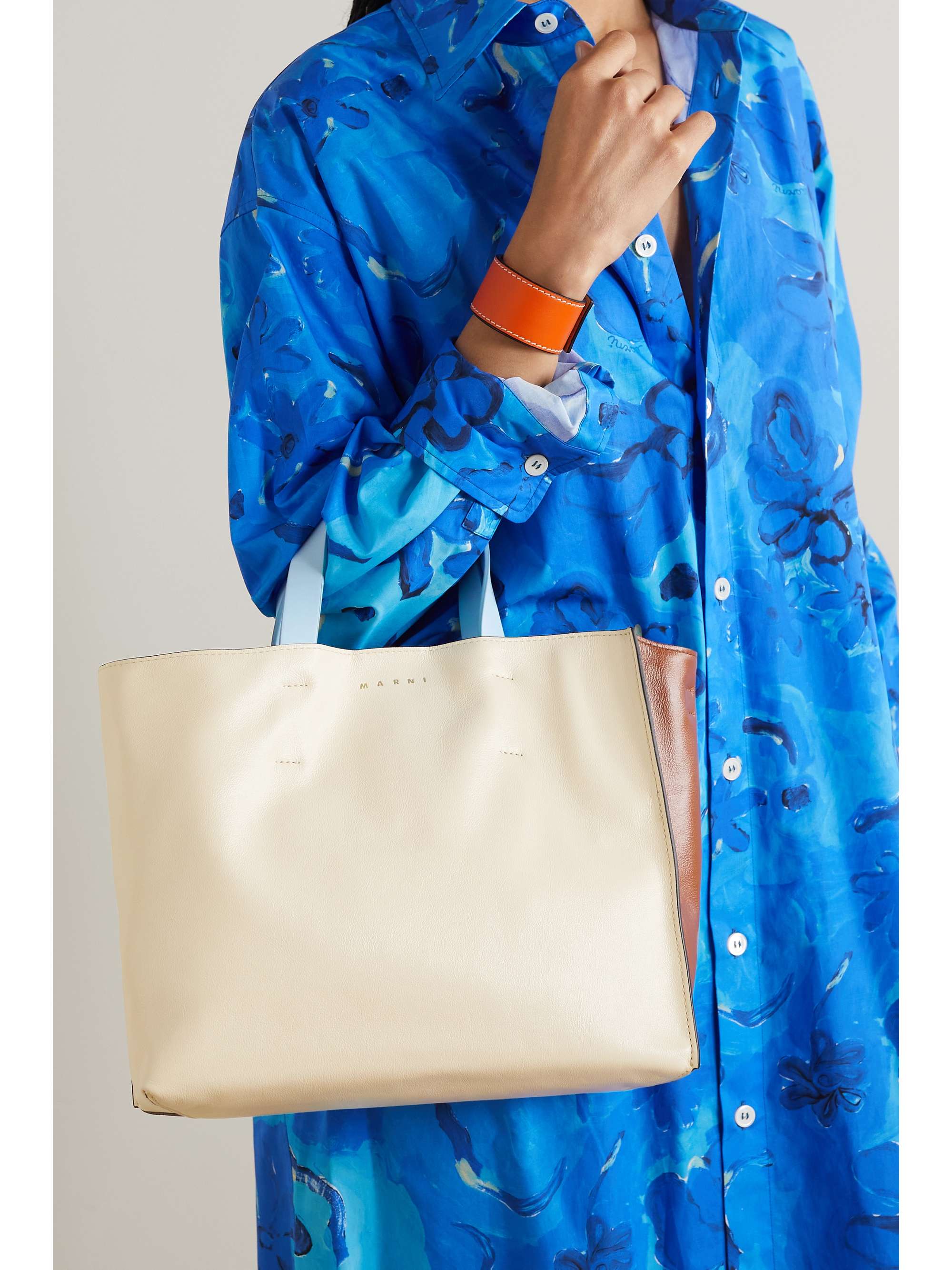 Museo small color-block leather tote