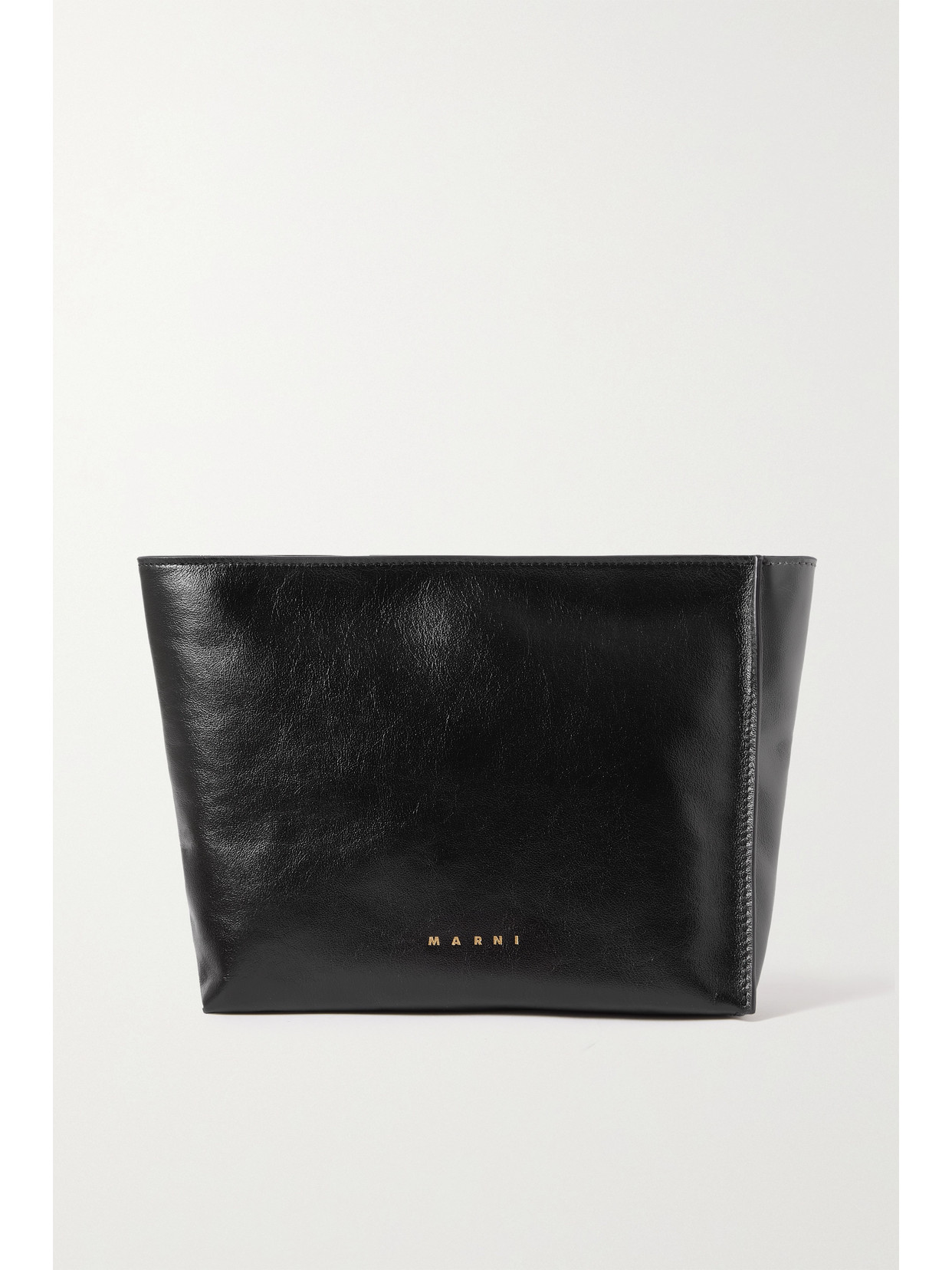 Marni - Color-block Glossed-leather Pouch - Black