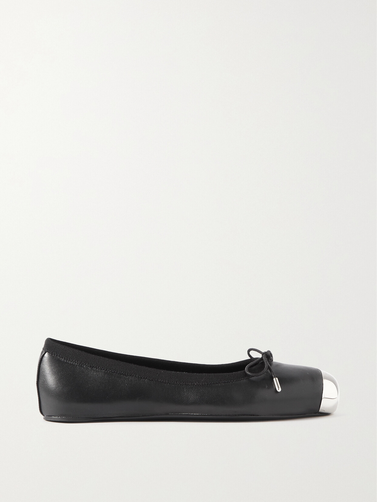 Alexander Mcqueen Punk Embellished Leather Ballet Flats In Black