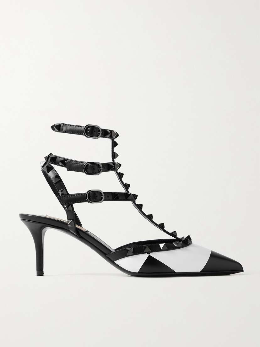 Valentino Garavani Rockstud 65 Checked Leather Pumps