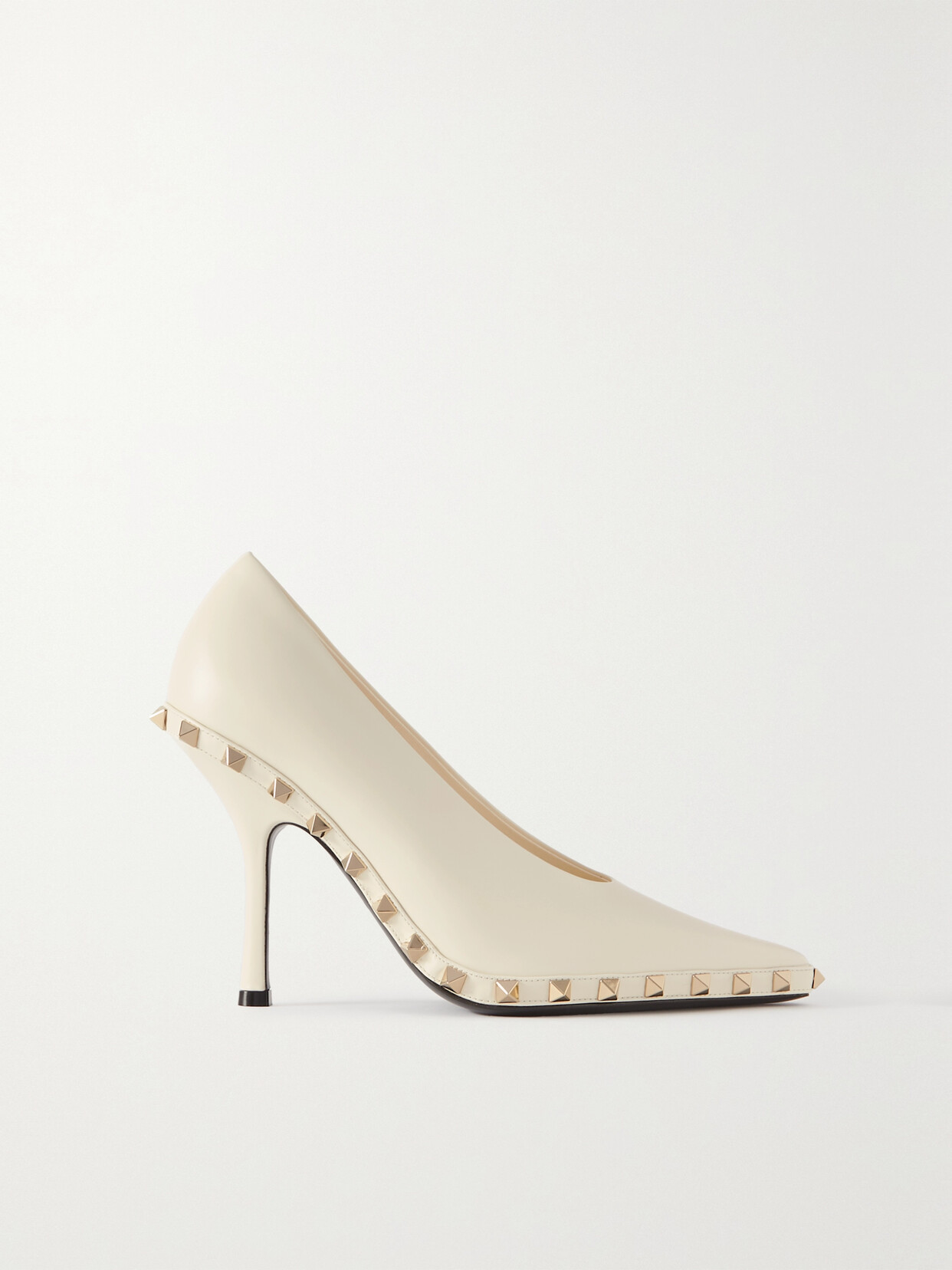 Valentino Garavani Rockstud 100 Leather Pumps In White