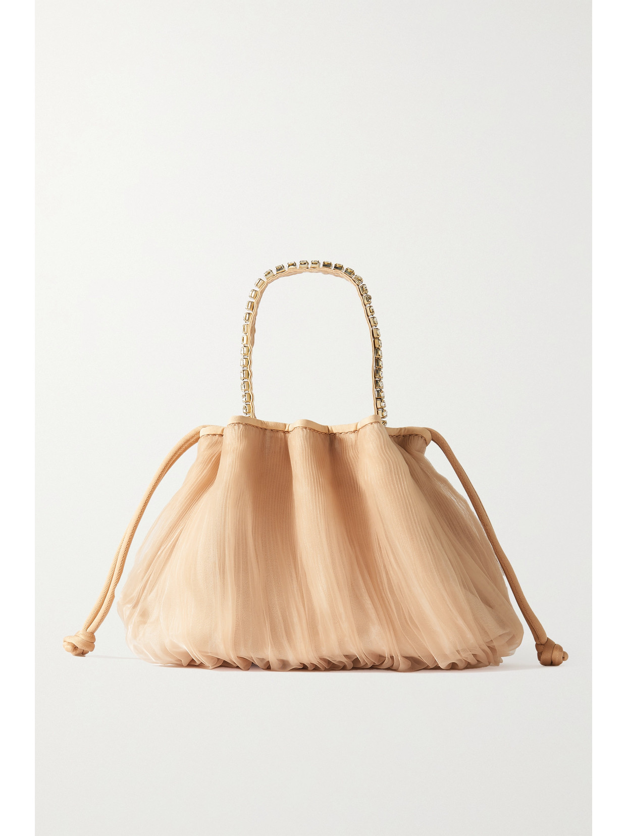 Loeffler Randall - Layne Crystal-embellished Plissé-organza Tote - Pink