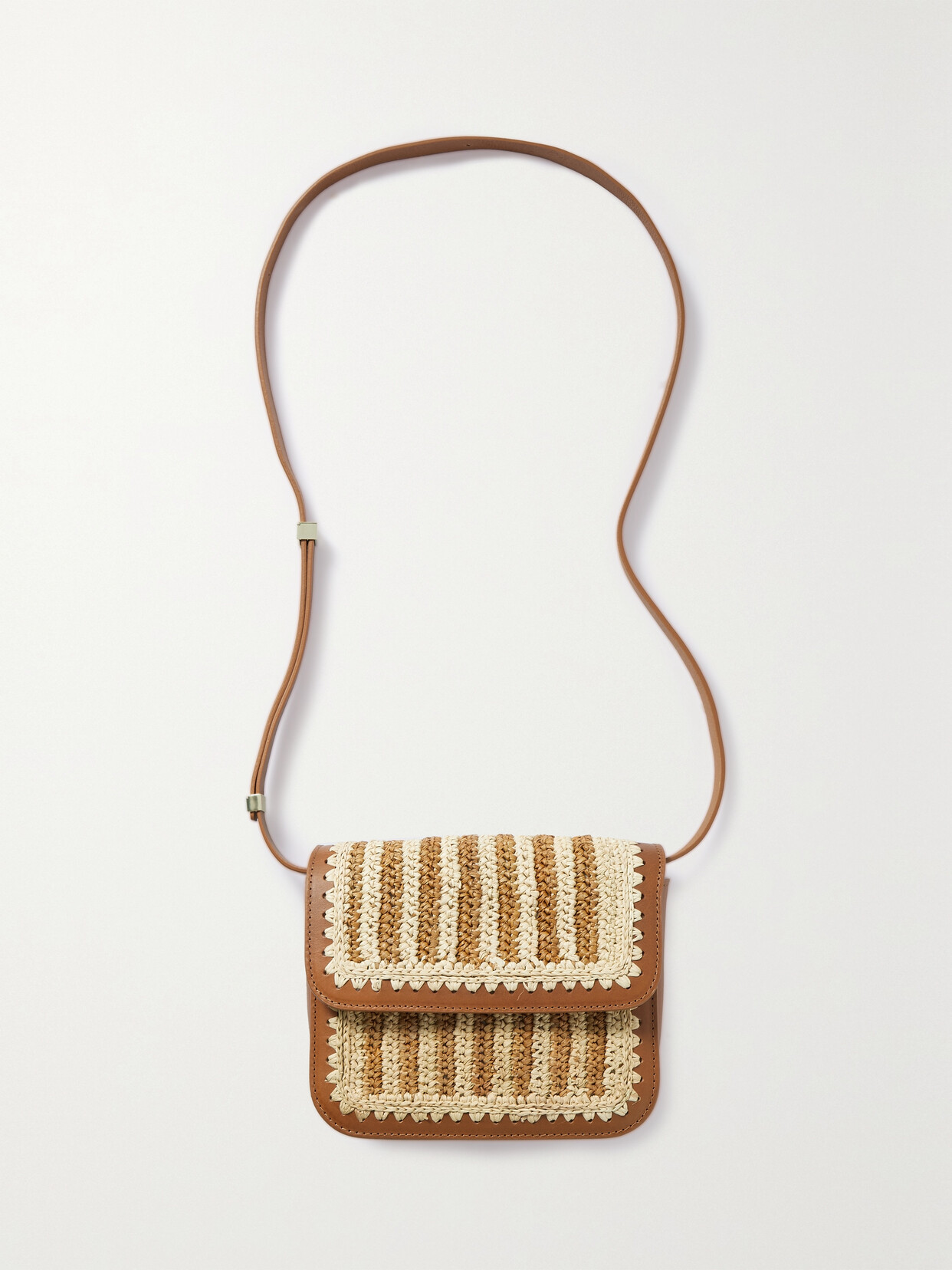 Loeffler Randall - + Net Sustain Kenton Striped Raffia And Leather Shoulder Bag - Brown