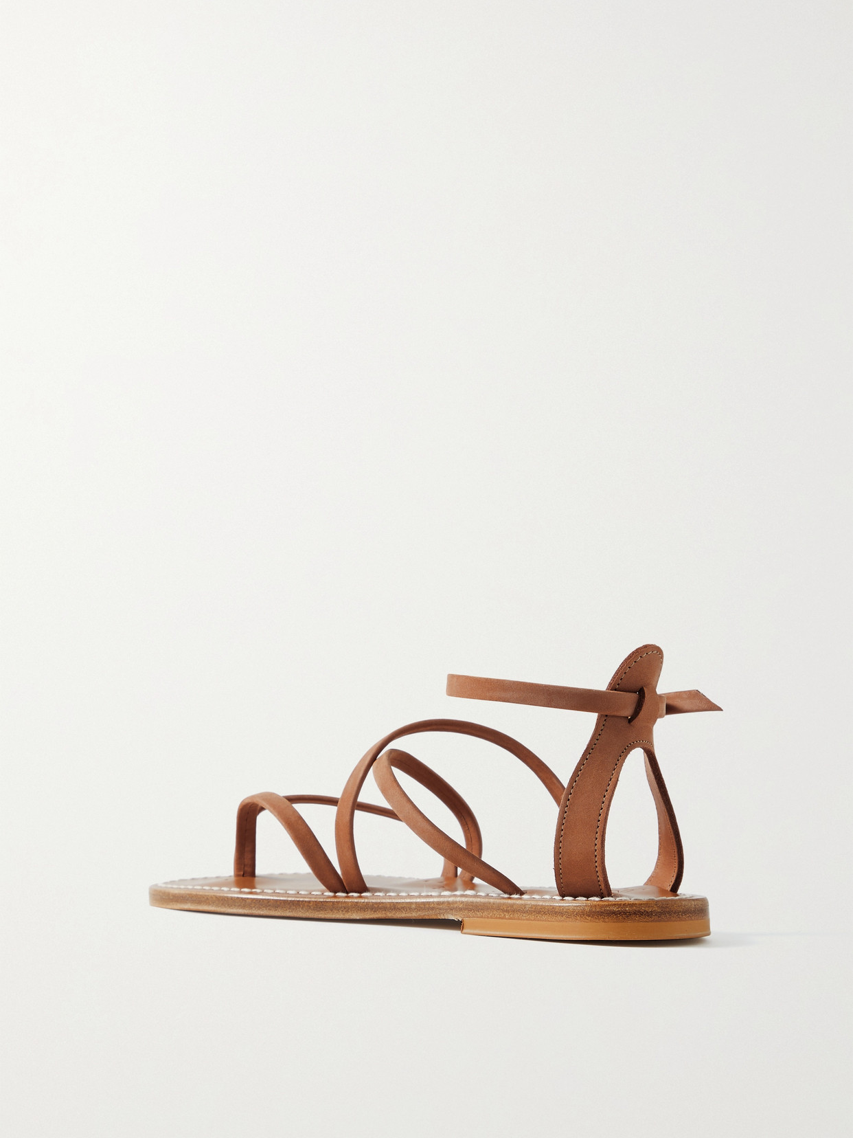 Shop Kjacques + Net Sustain Epicure Nubuck Sandals In Brown