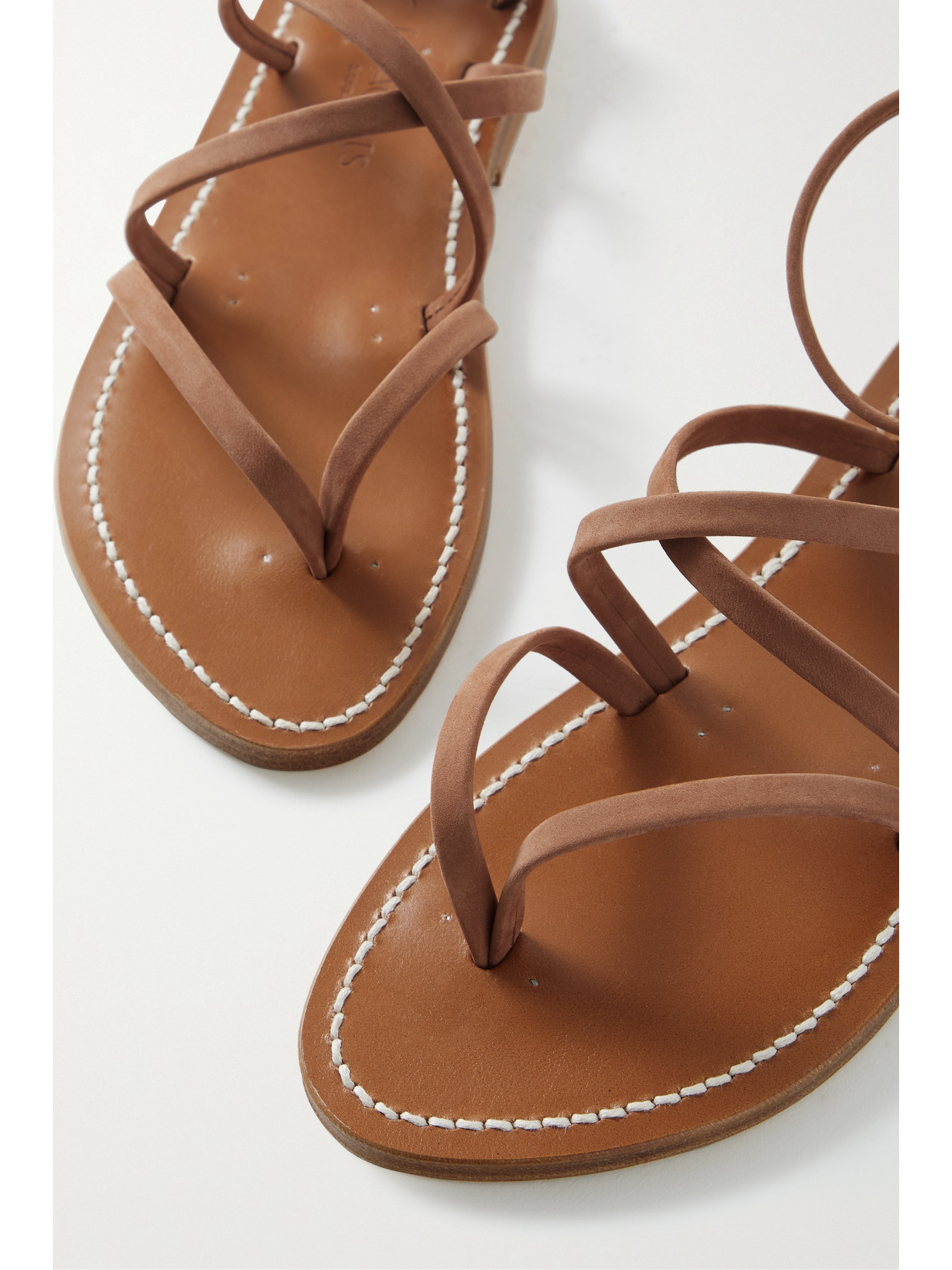 Shop Kjacques + Net Sustain Epicure Nubuck Sandals In Brown