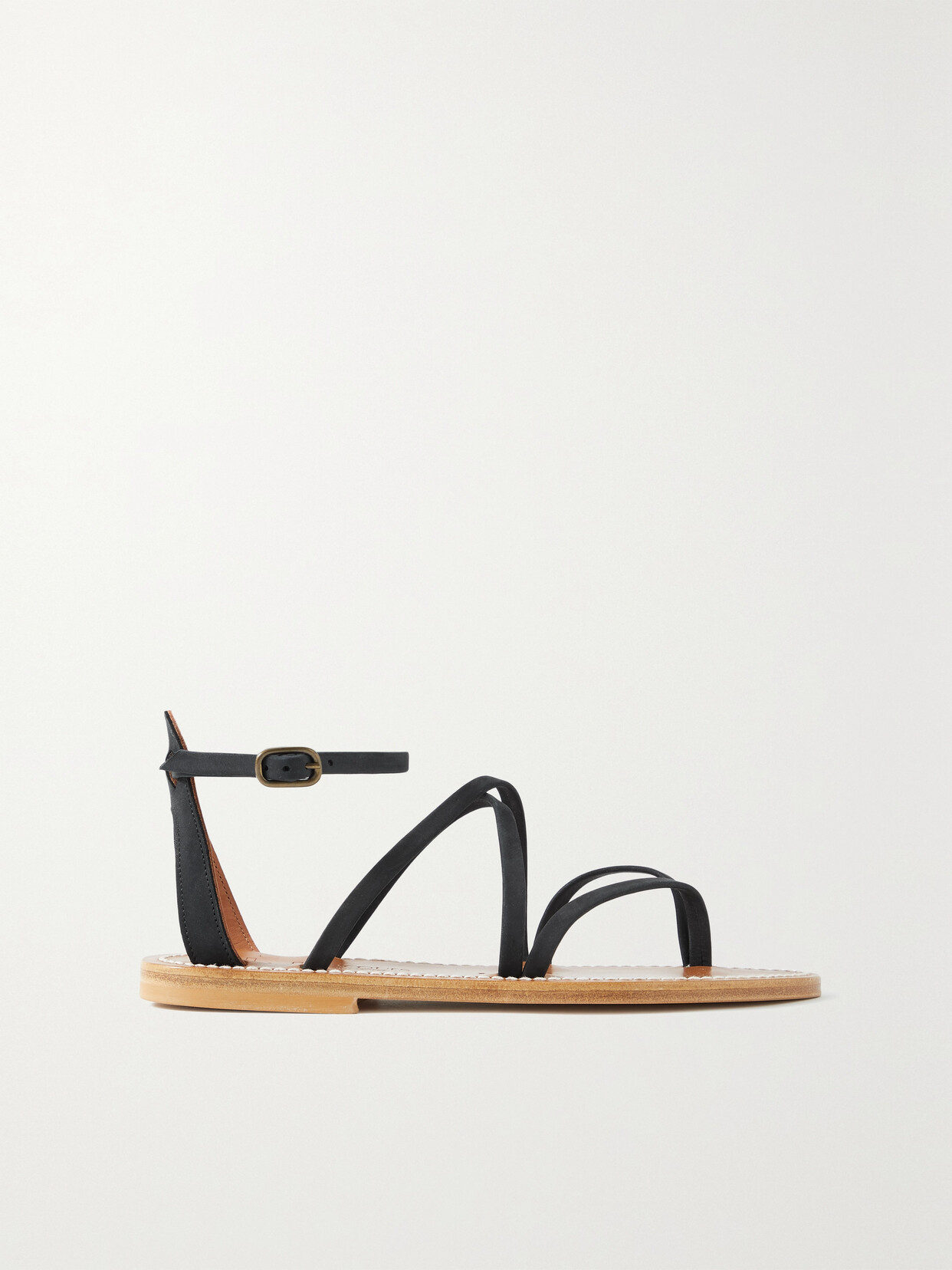 Kjacques K. Jacques St. Tropez Woman Thong Sandal Black Size 9 Leather In Black