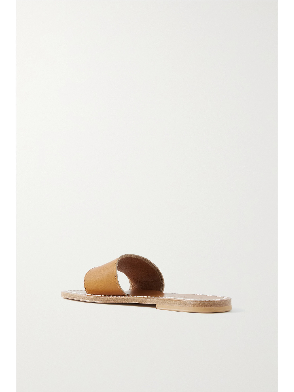 Kjacques Anacapri Leather Slides In Brown