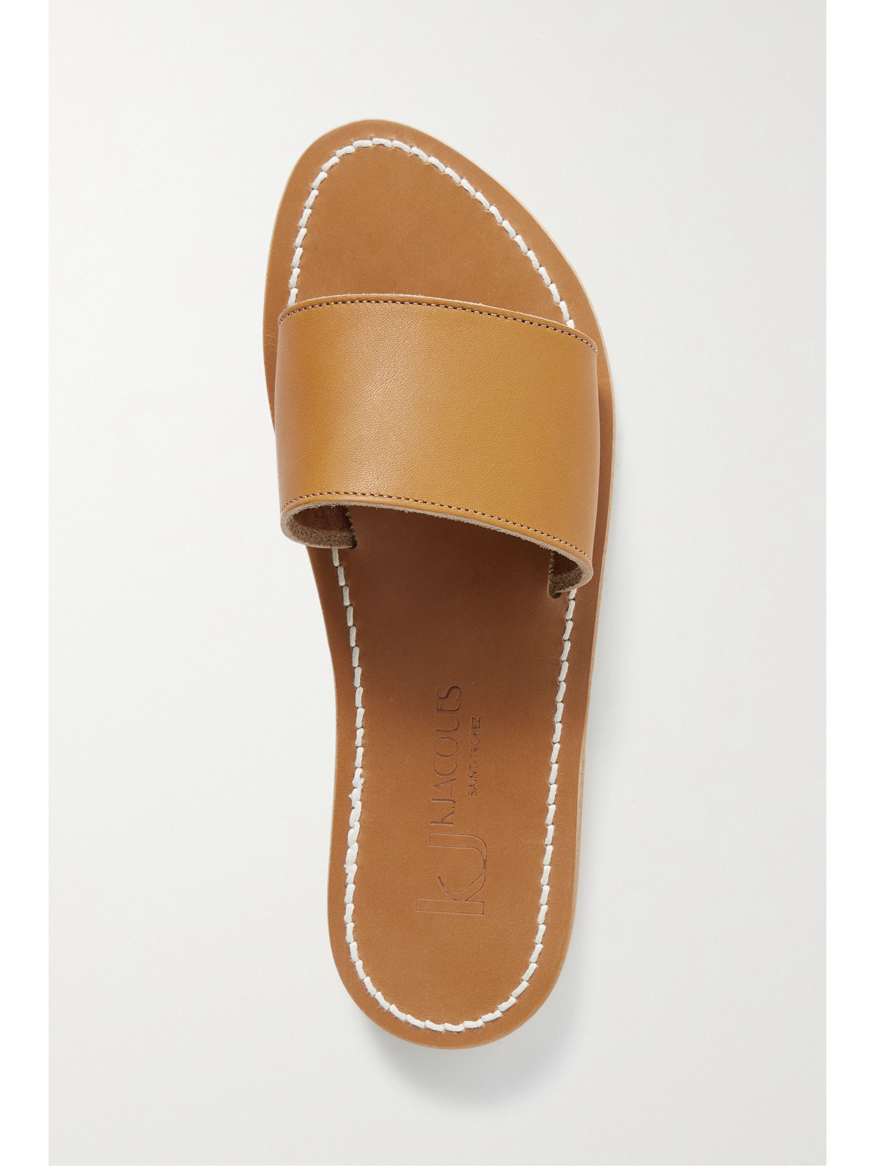 Kjacques Anacapri Leather Slides In Brown