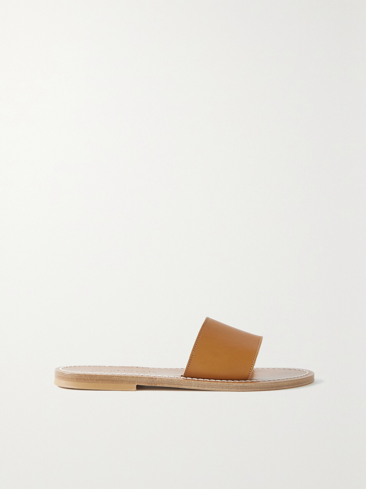 K.jacques Anacapri Leather Slides In Brown