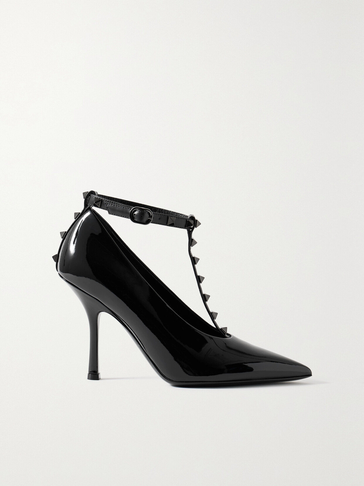 Valentino Garavani Rockstud 100 Patent-leather Pumps - Black