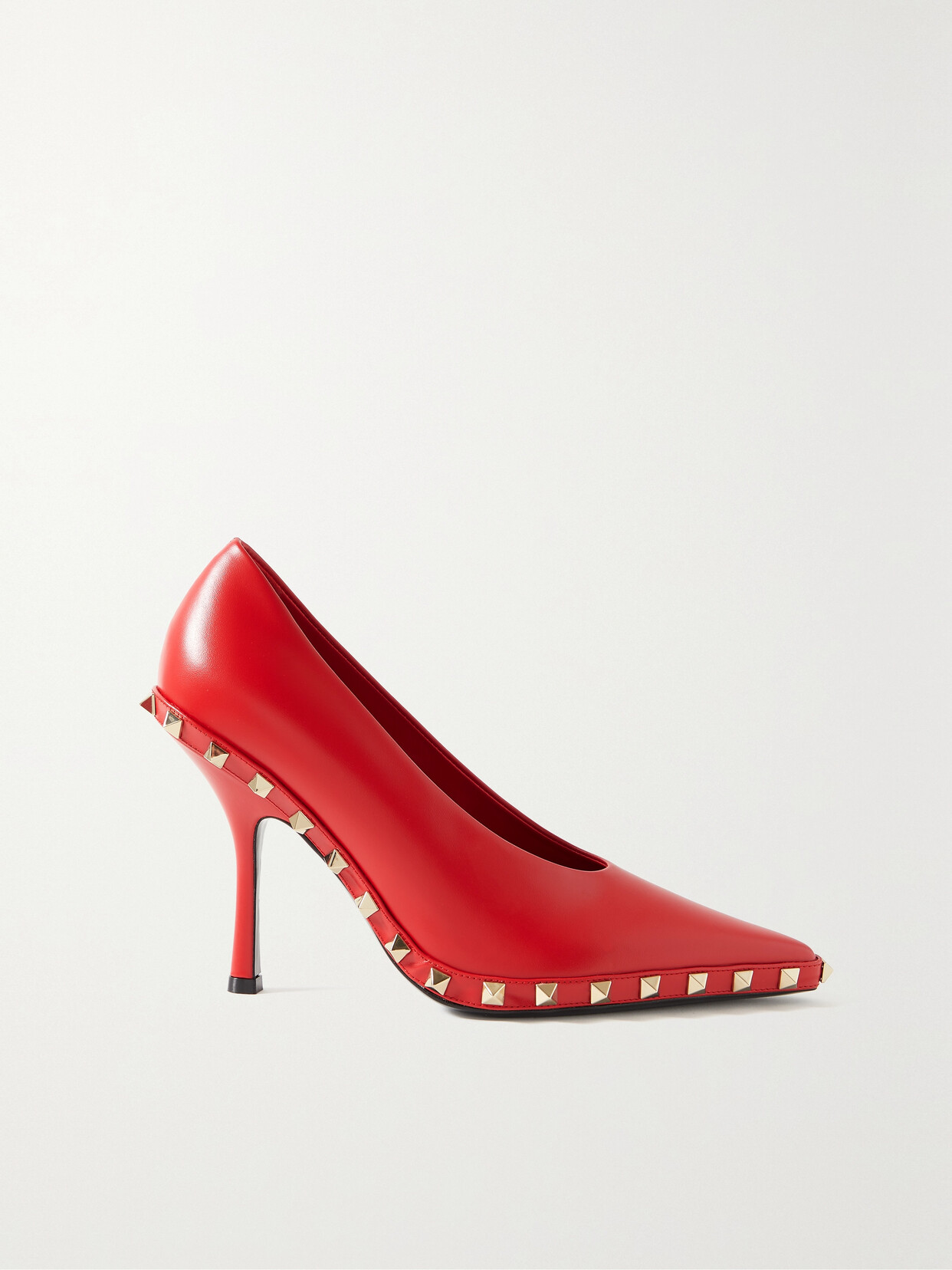 Valentino Garavani Rockstud 100 Leather Pumps In Red