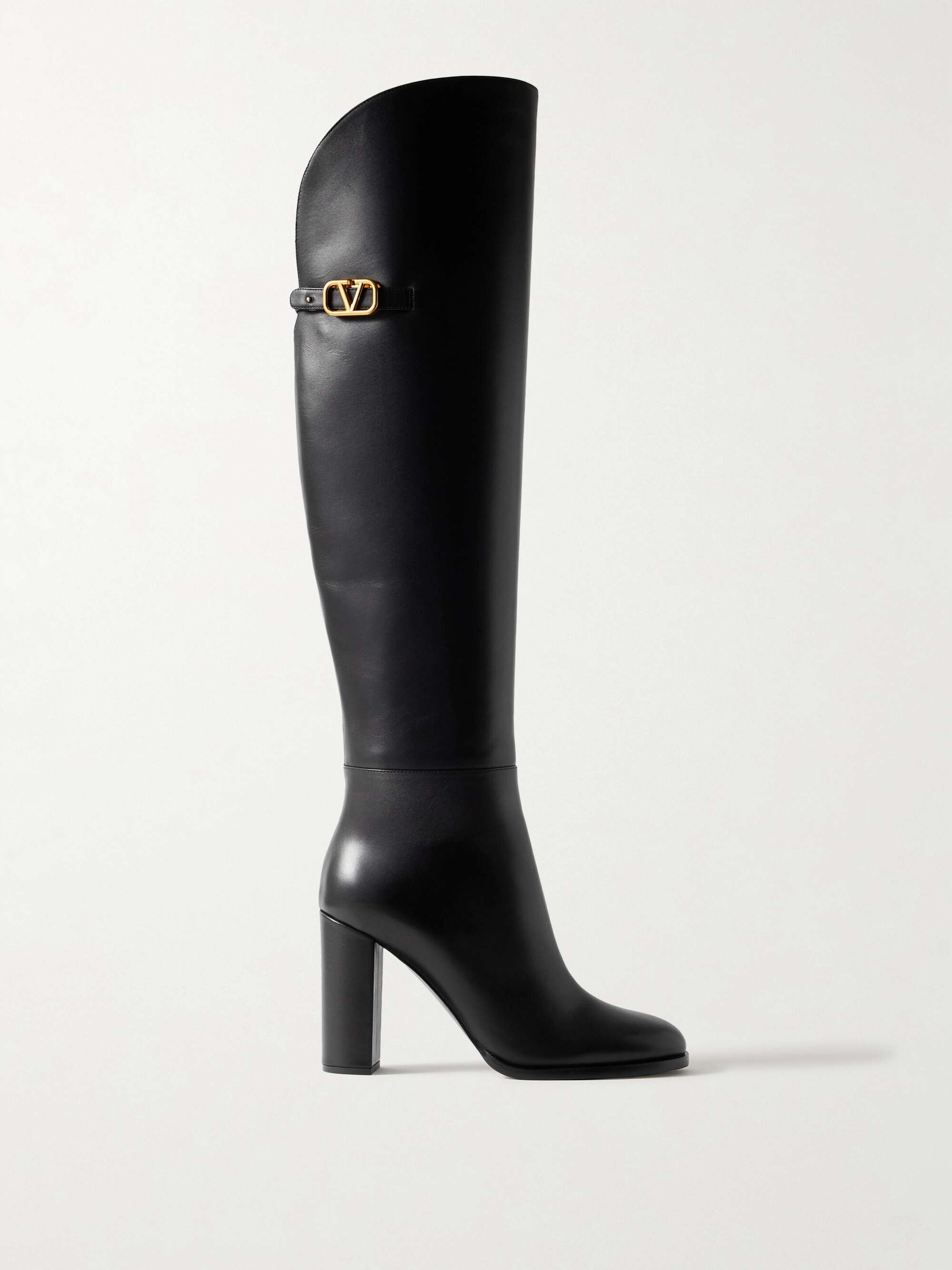 VALENTINO GARAVANI VLOGO 95 leather over-the-knee boots | NET-A-PORTER