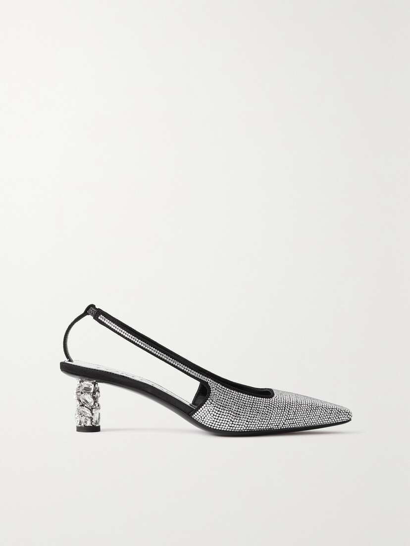 TOM FORD Crystal-embellished Suede Slingback Pumps