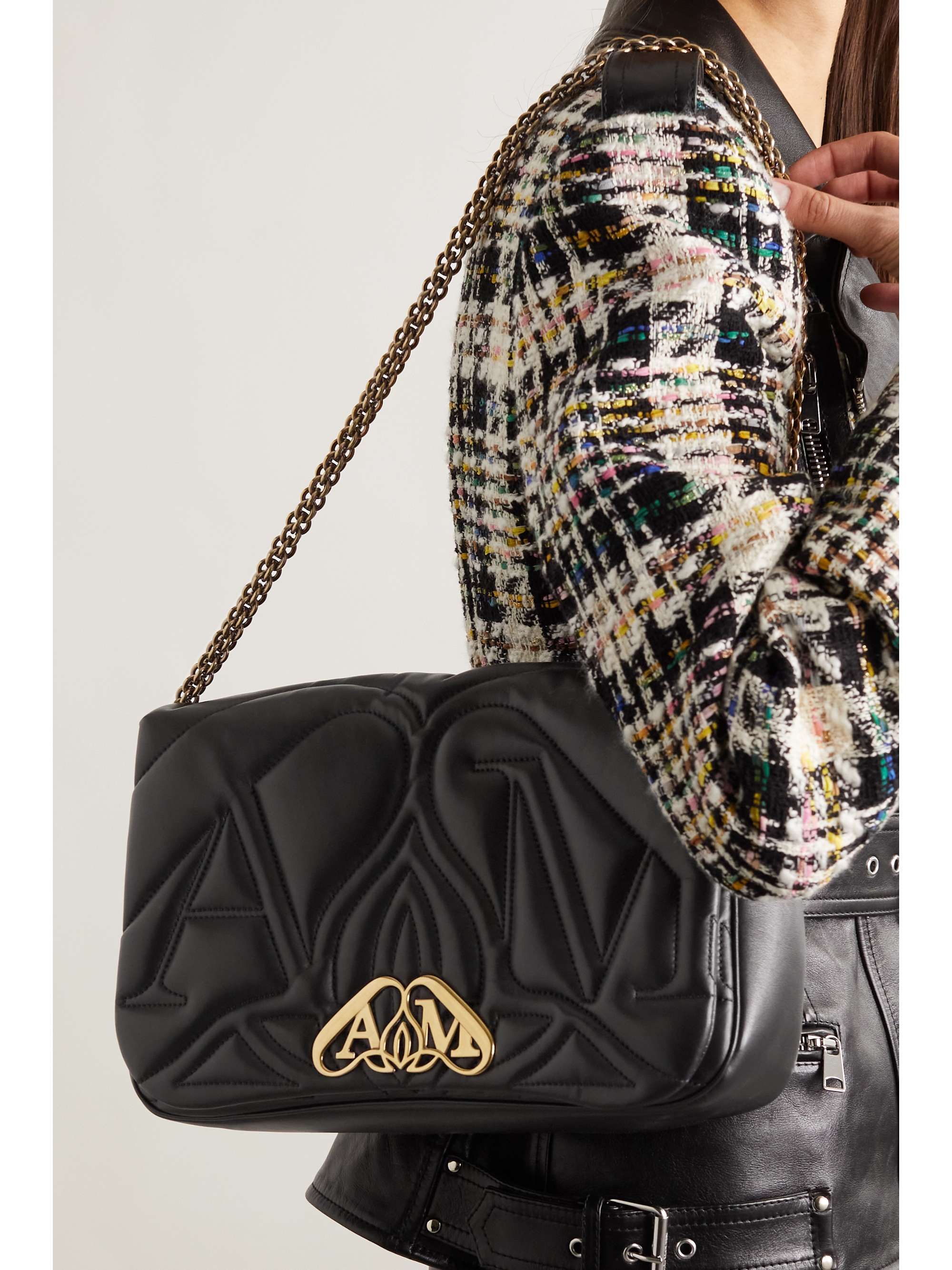 ALEXANDER MCQUEEN The Seal quilted leather shoulder bag NETAPORTER