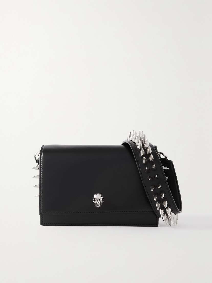 Alexander McQueen Embellished Studded Leather Shoulder Bag