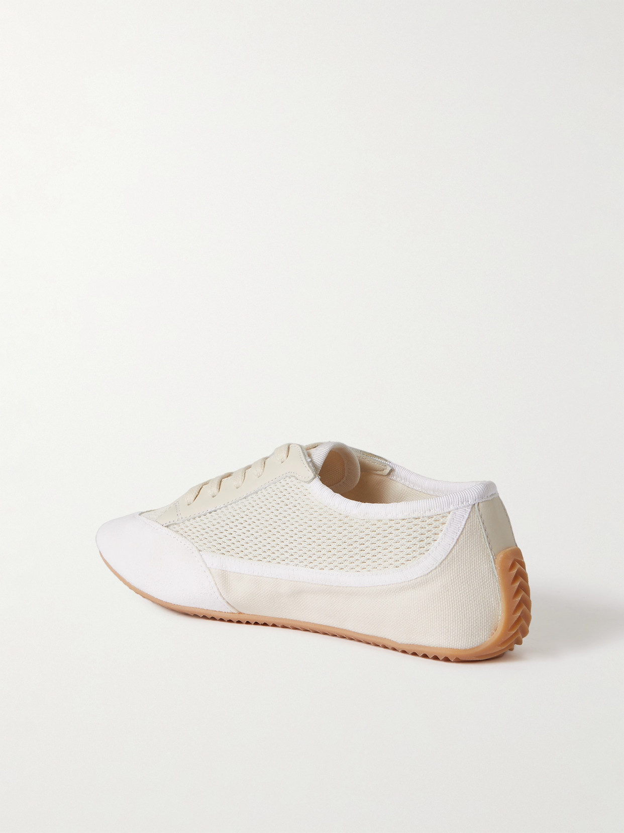 Shop The Row Bonnie Leather-trimmed Suede, Mesh And Canvas Sneakers In White