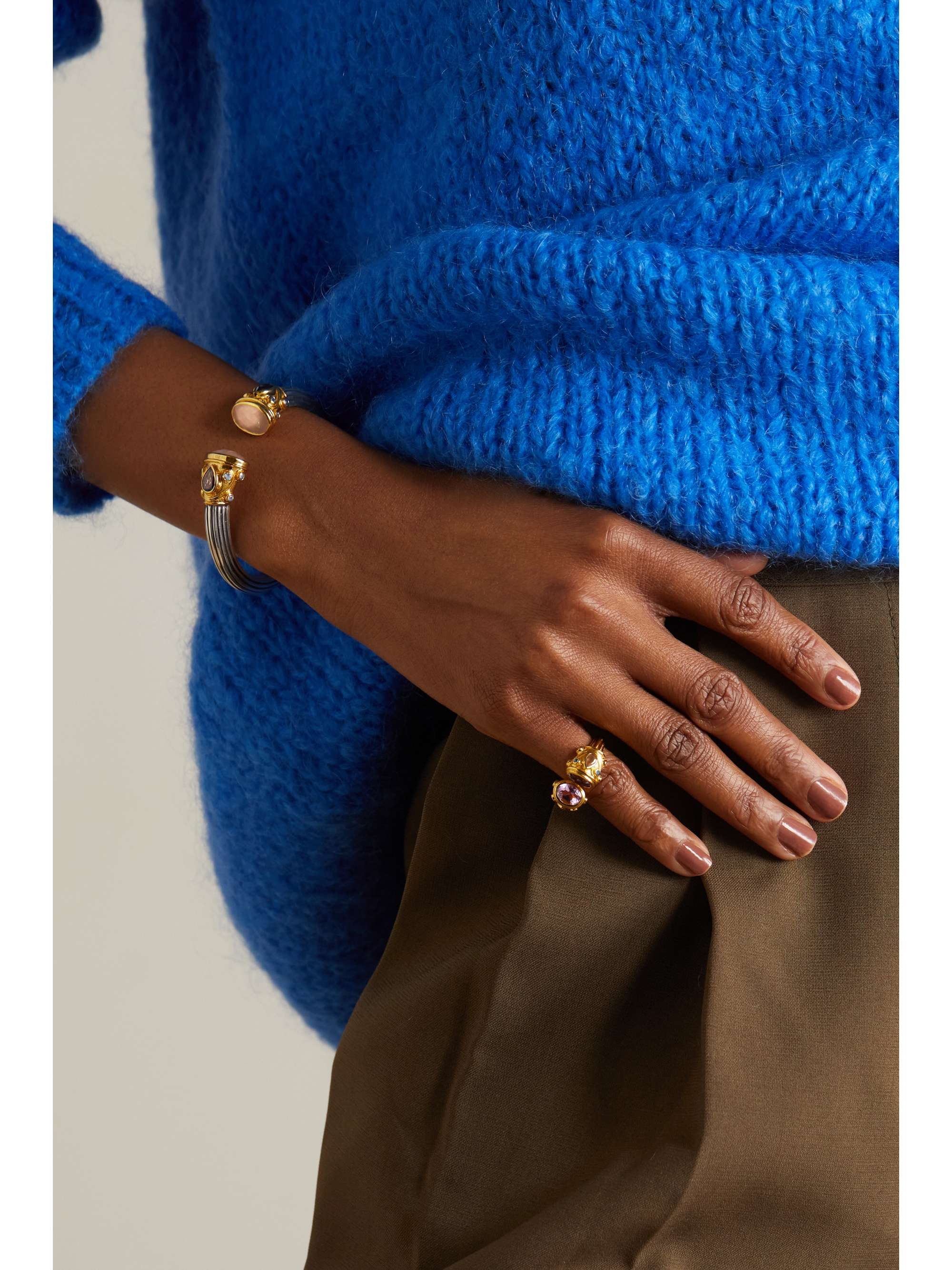 AMRAPALI LONDON Gold-plated sterling silver multi-stone ring