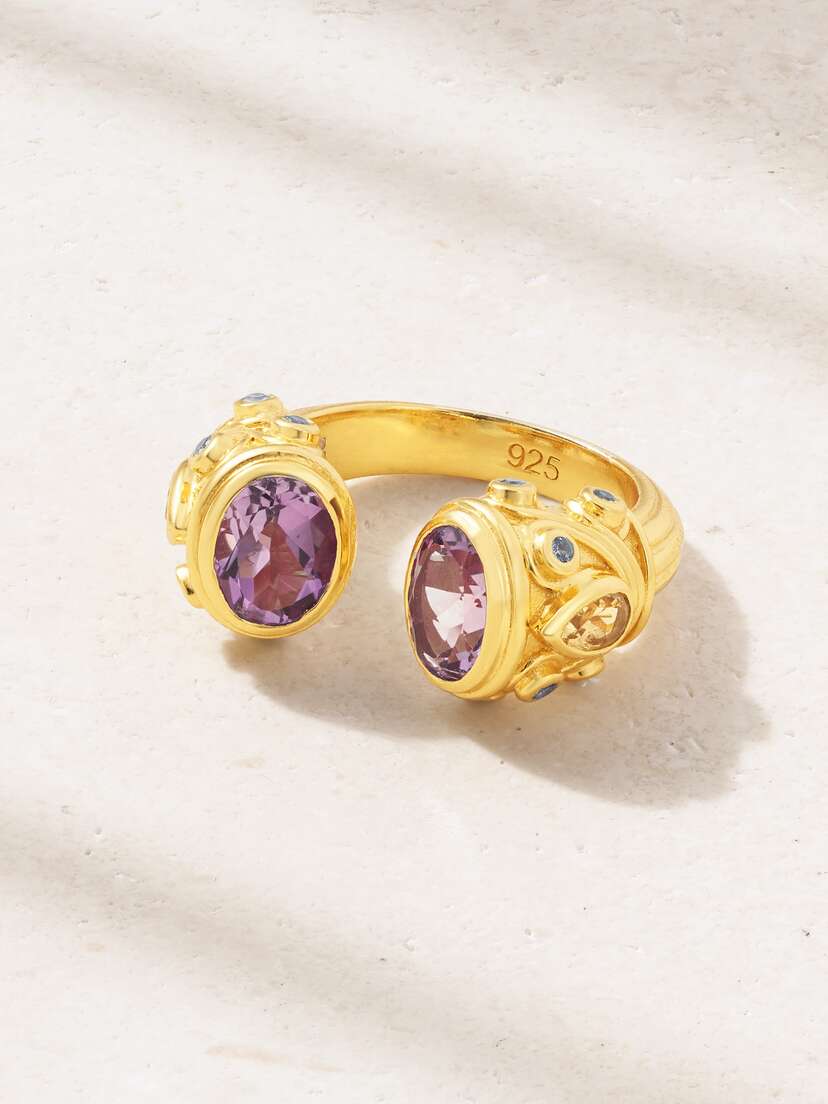 Amrapali London plated Sterling Silver Multi-stone Ring