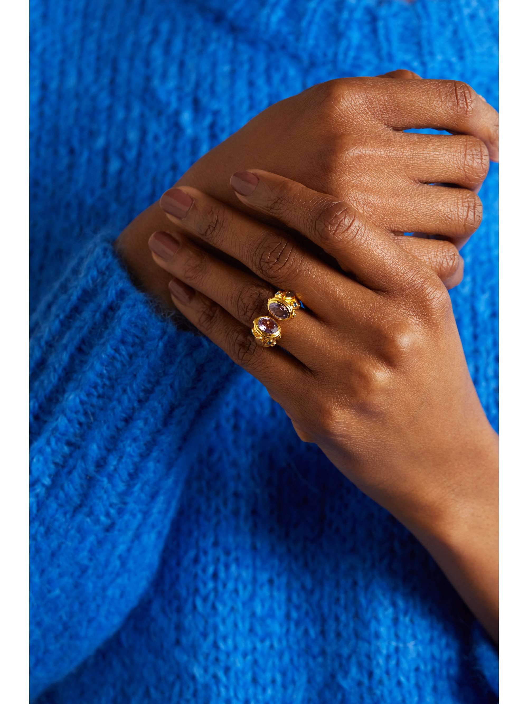 AMRAPALI LONDON Gold-plated sterling silver multi-stone ring