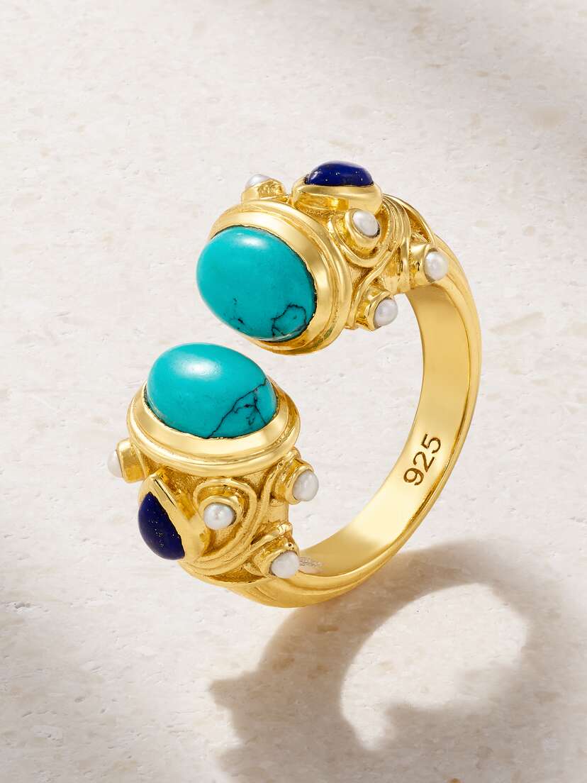 Amrapali London plated Sterling Silver Multi-stone Ring