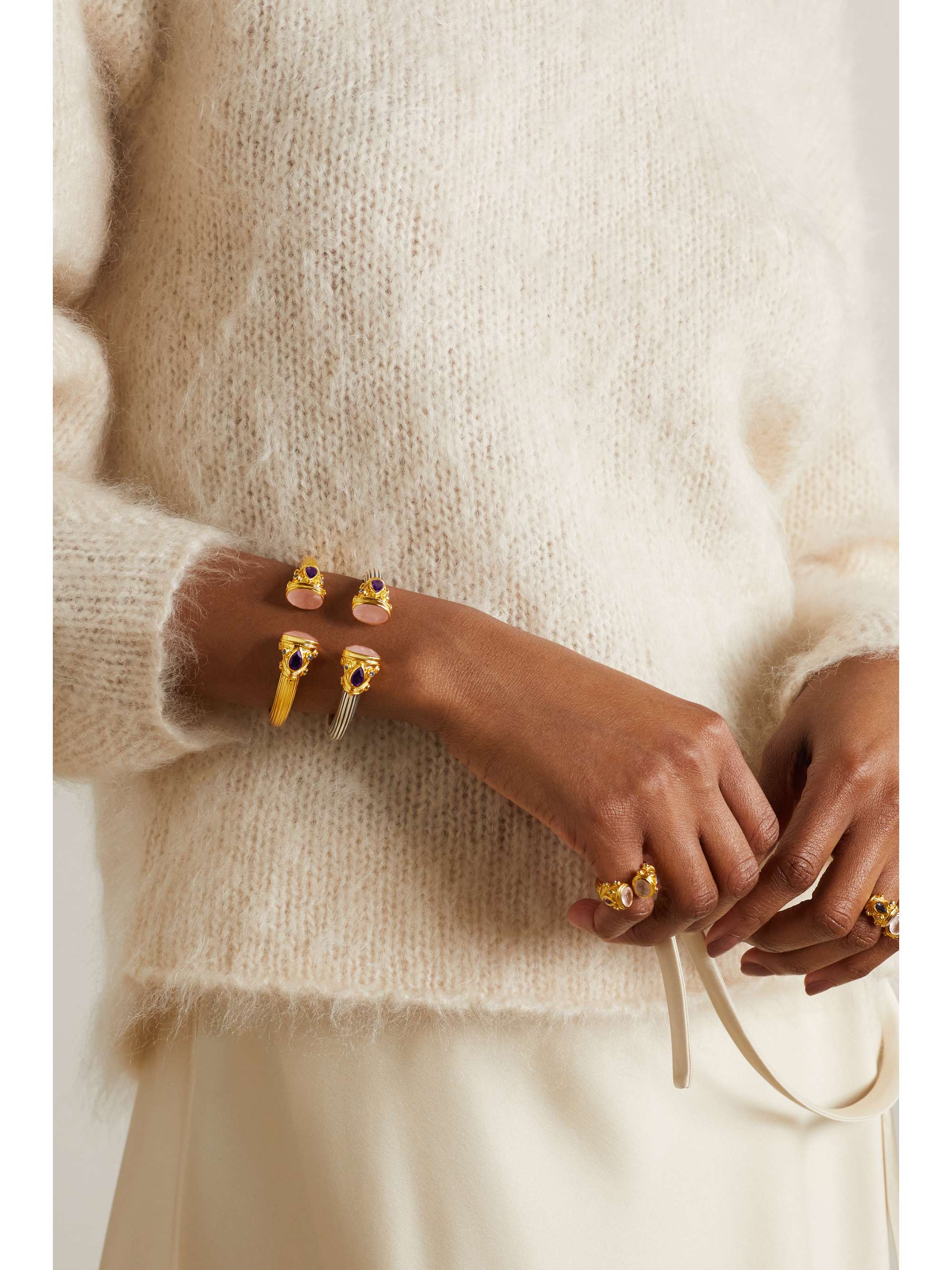 AMRAPALI LONDON Gold-plated multi-stone bangle