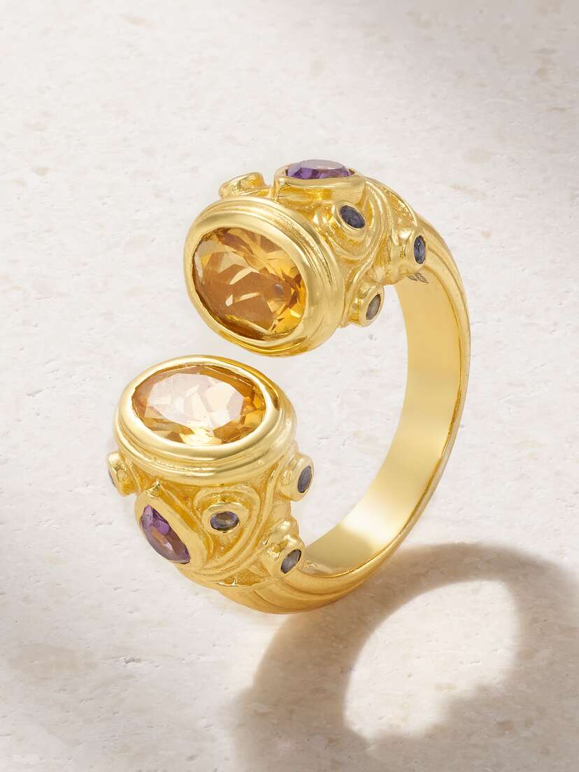 Amrapali London plated Sterling Silver Multi-stone Ring