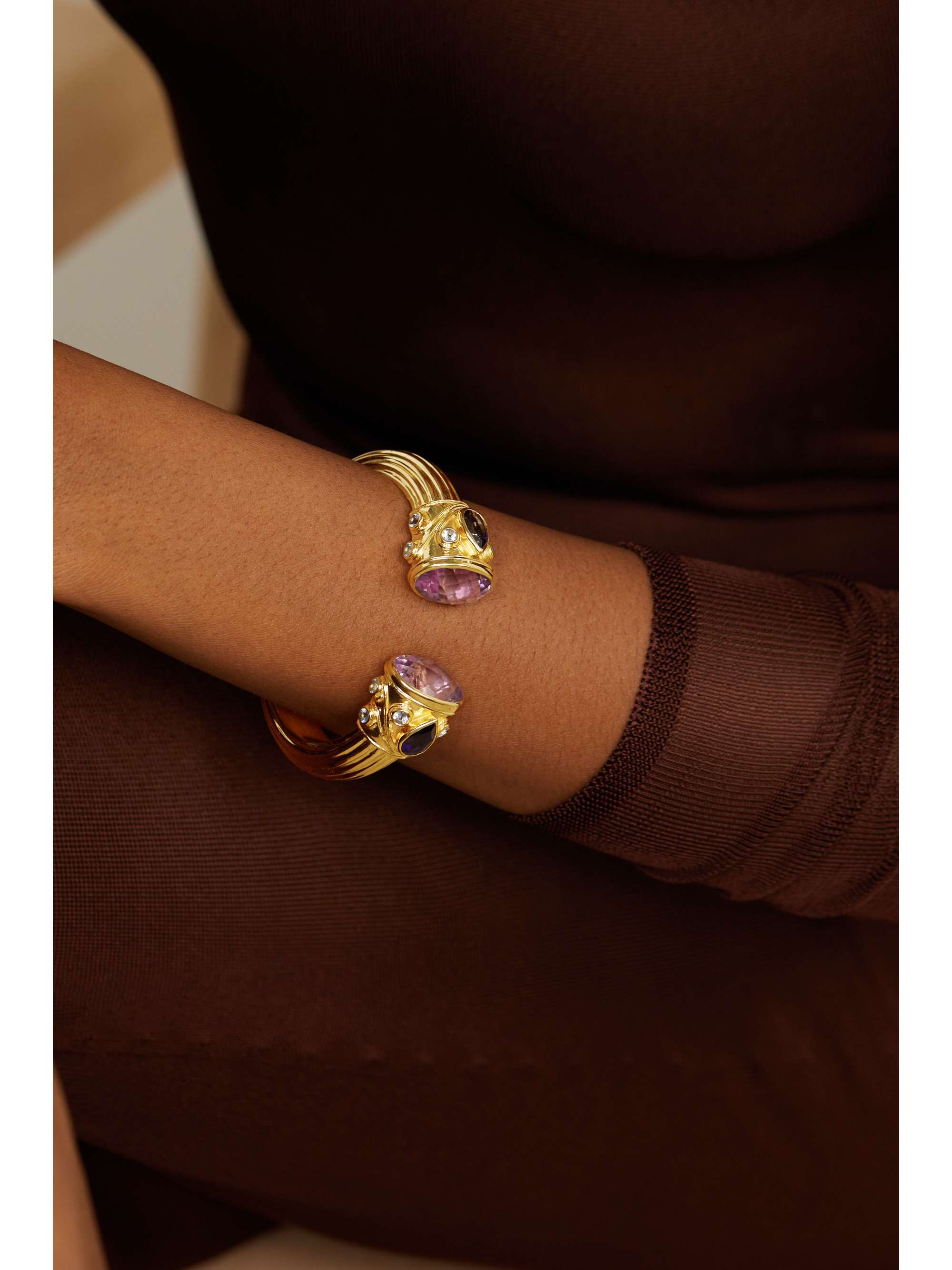 AMRAPALI LONDON Gold-plated multi-stone cuff
