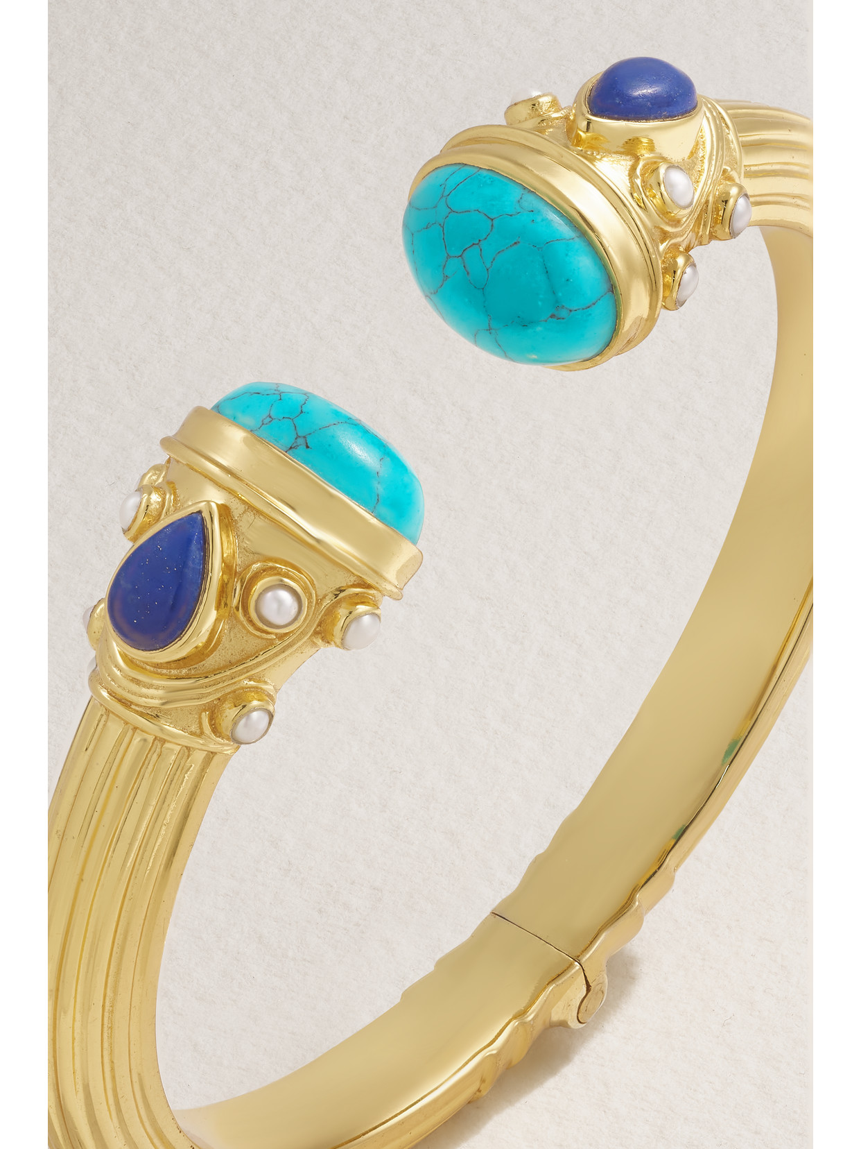 Amrapali London Gold-plated Sterling Silver Multi-stone Cuff In Gold