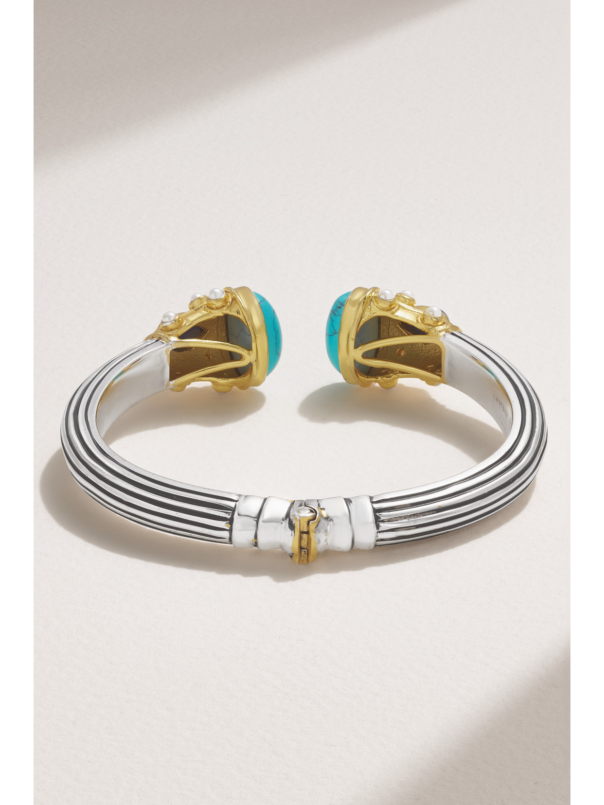 Amrapali London Gold-plated Sterling Silver Multi-stone Cuff In Silver