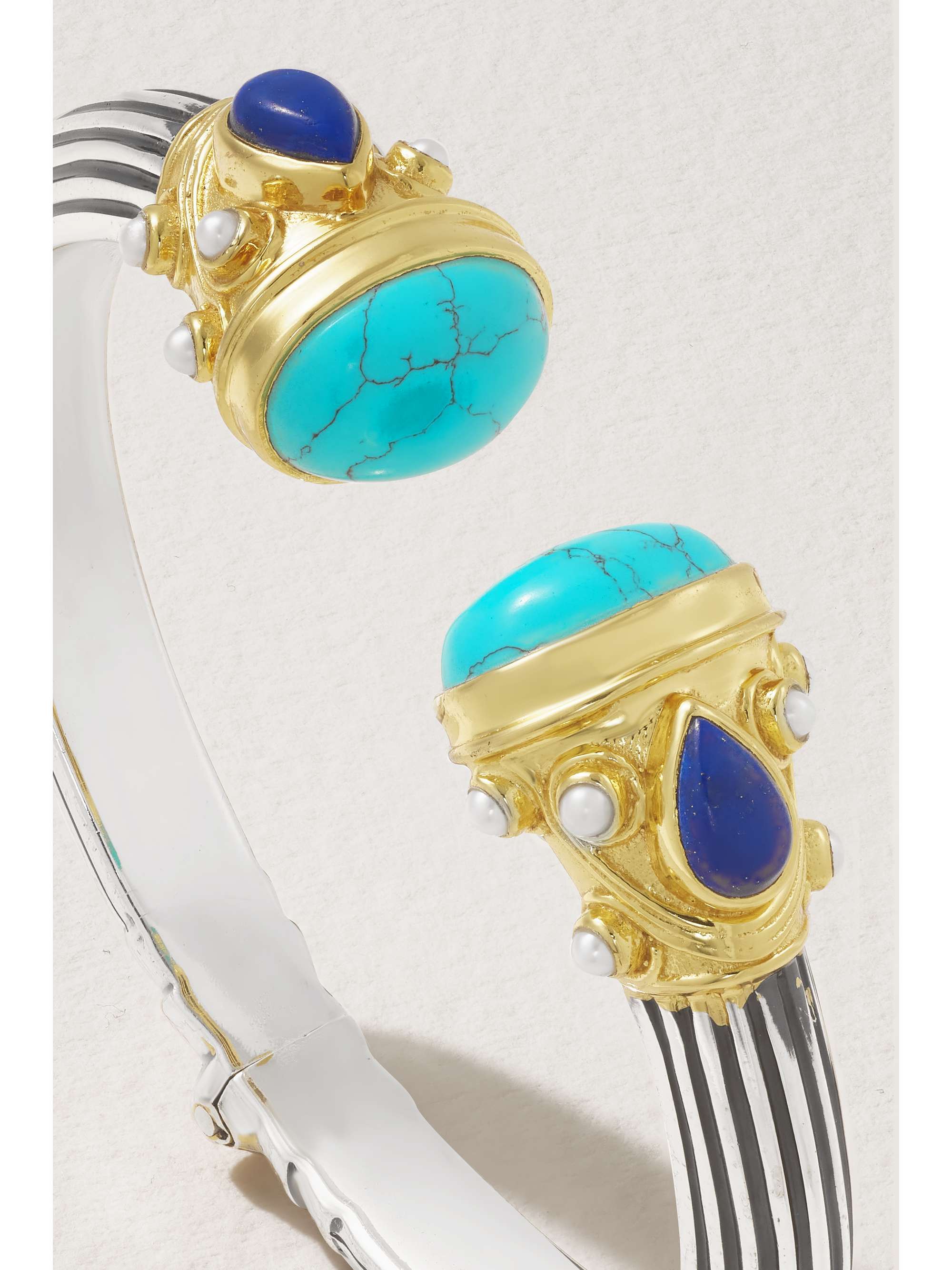 AMRAPALI LONDON Gold-plated sterling silver multi-stone bangle